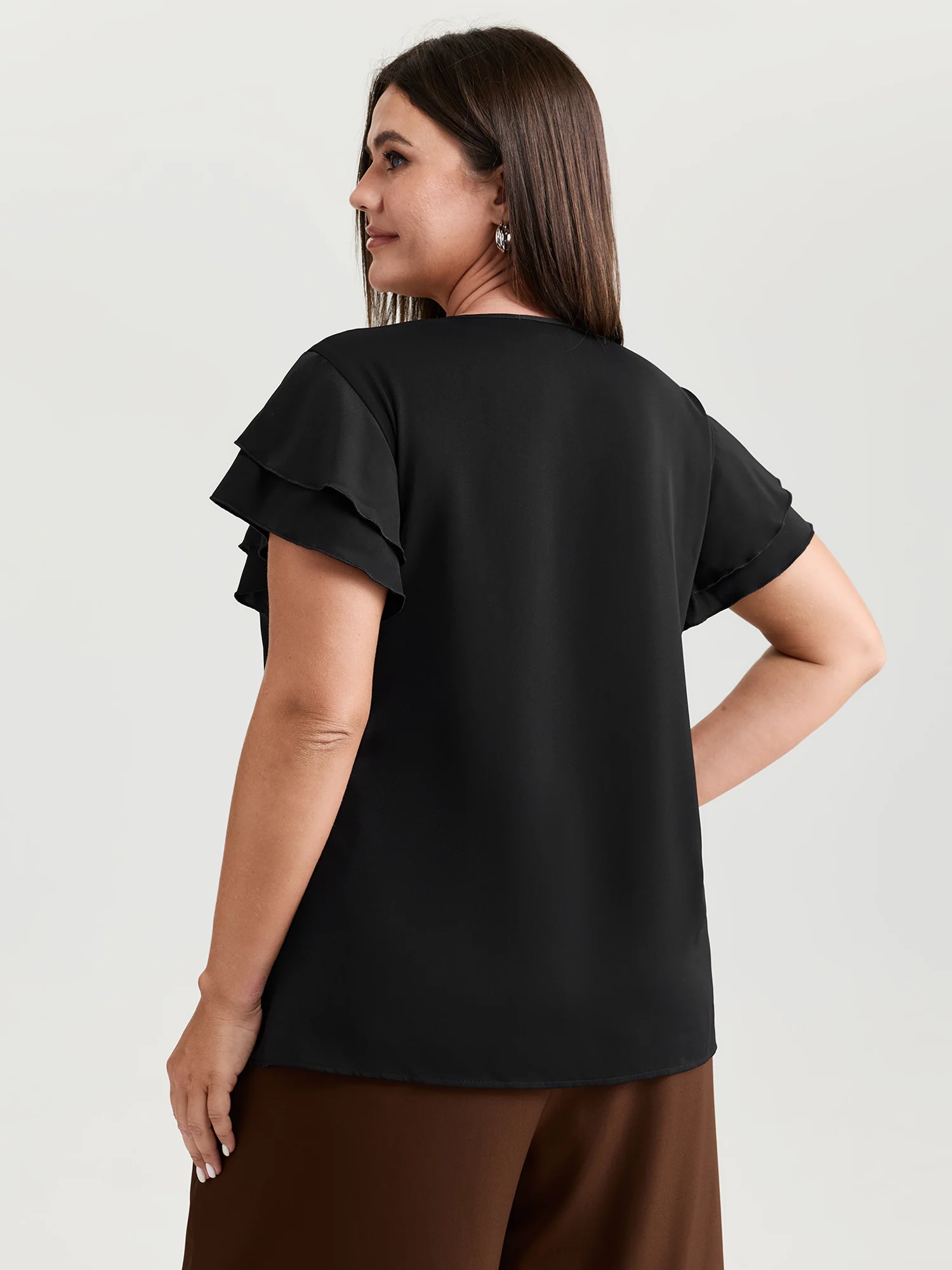 Layered Ruffled Arm-Friendly Sleeve Blouse - Image 4