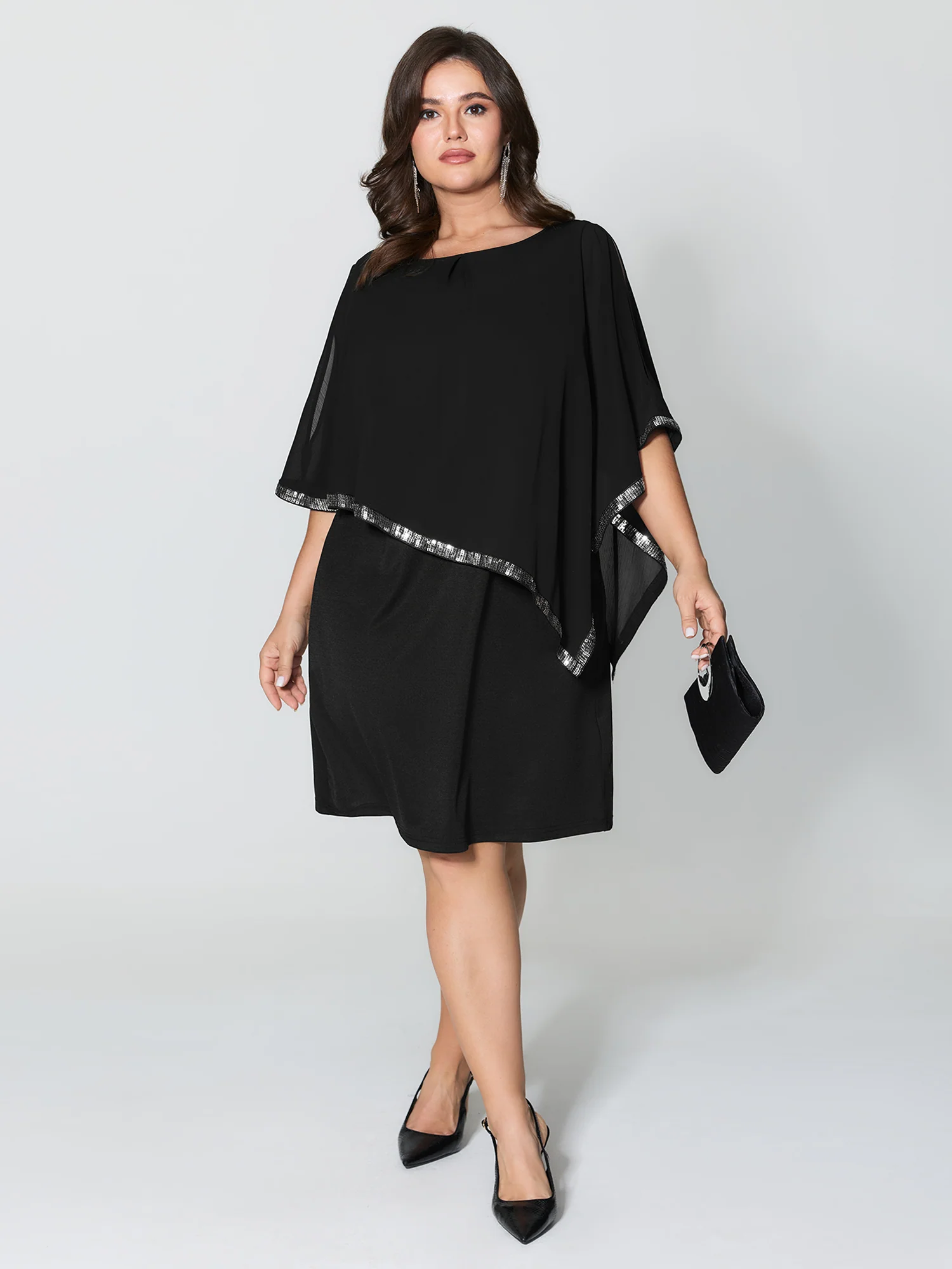 Layered Tummy-Friendly Chiffon Midi Dress - Image 2