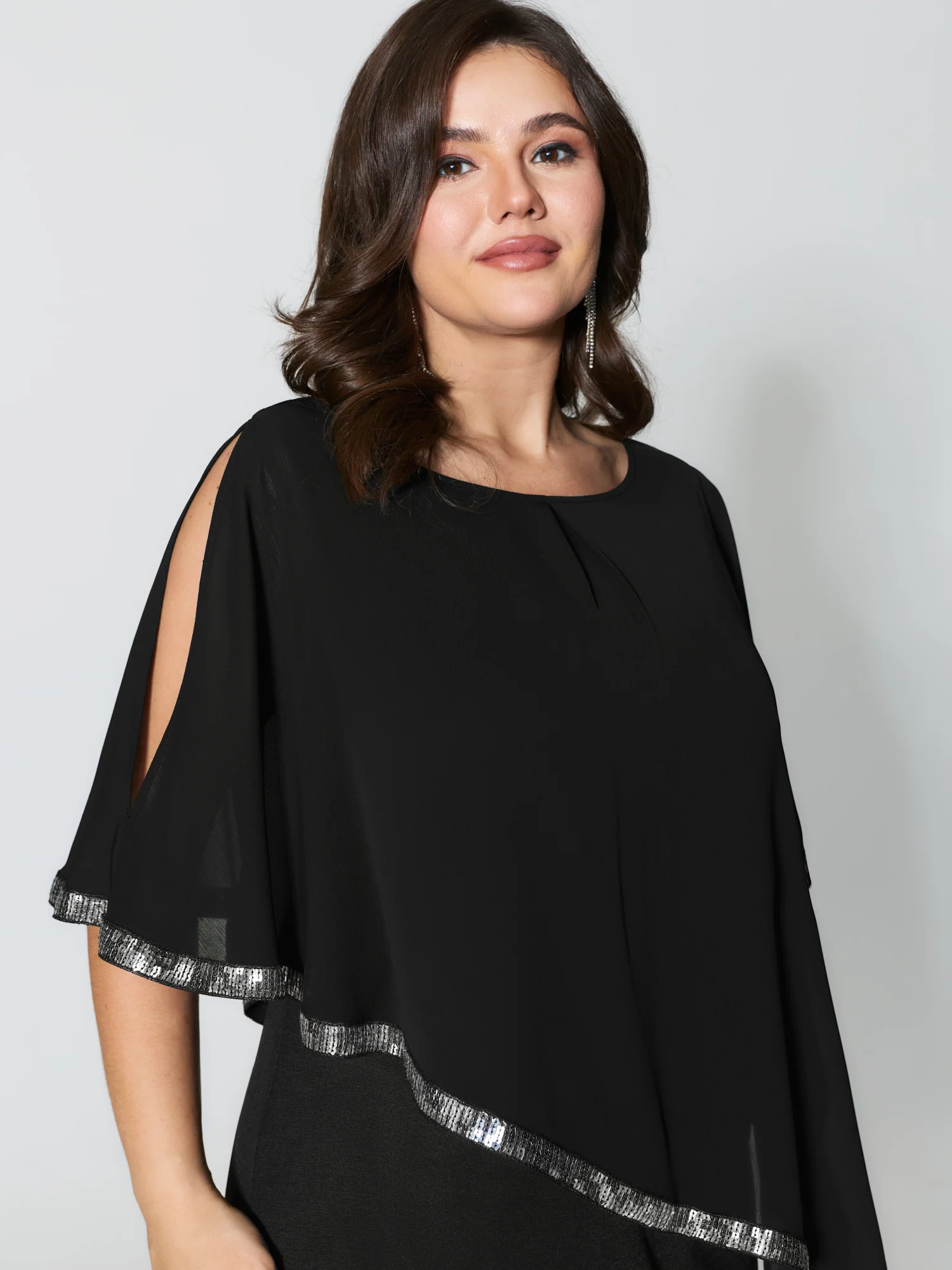 Layered Tummy-Friendly Chiffon Midi Dress - Image 3