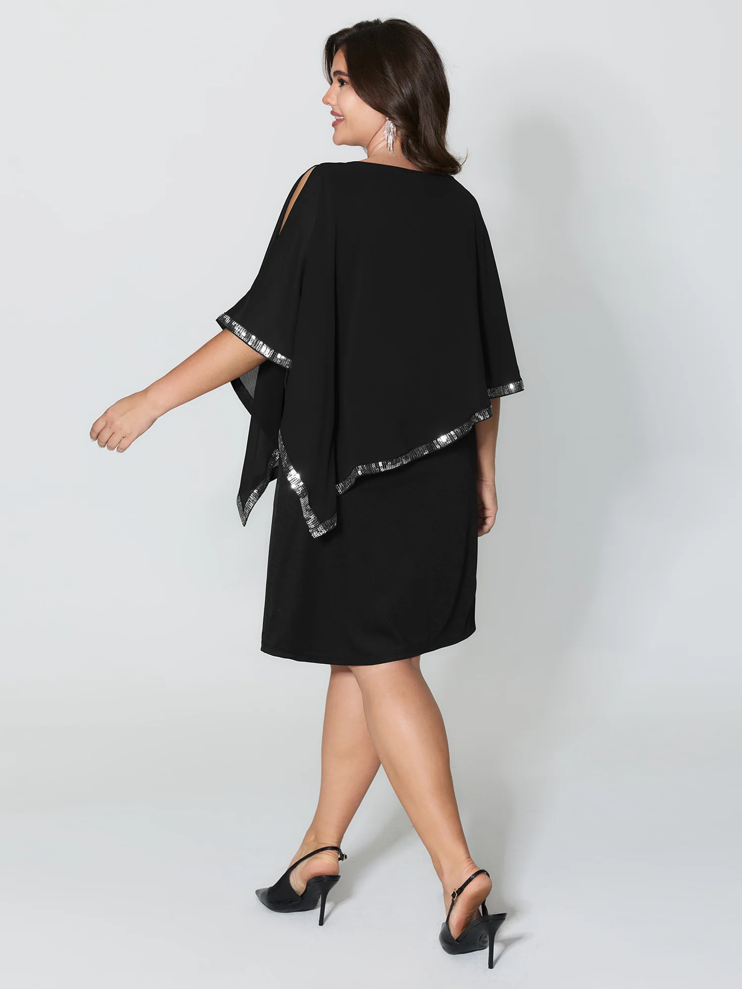 Layered Tummy-Friendly Chiffon Midi Dress - Image 4
