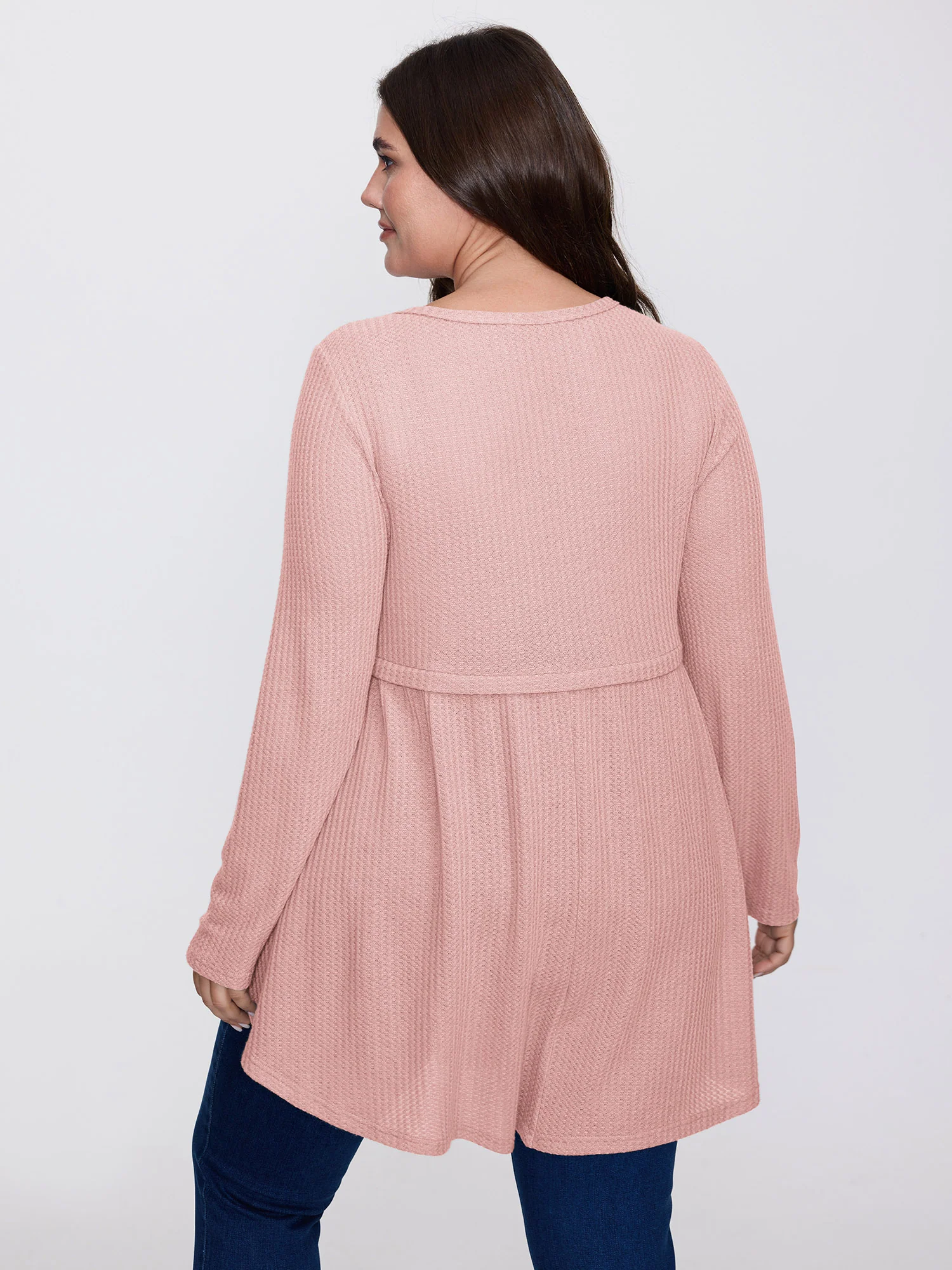 Layered V-Neck Fit and Flare Knit Top - Image 11