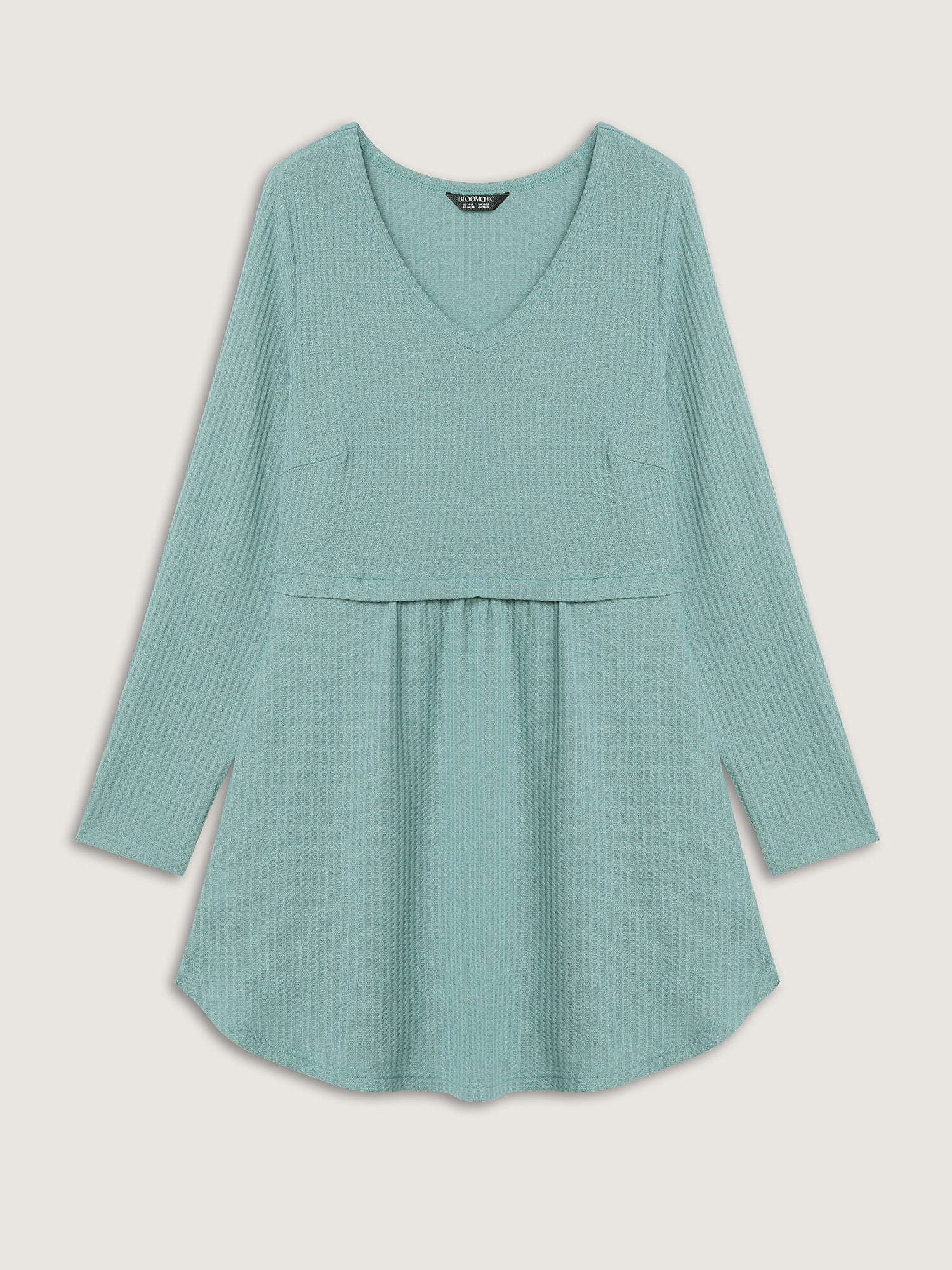 Layered V-Neck Fit and Flare Knit Top - Image 7
