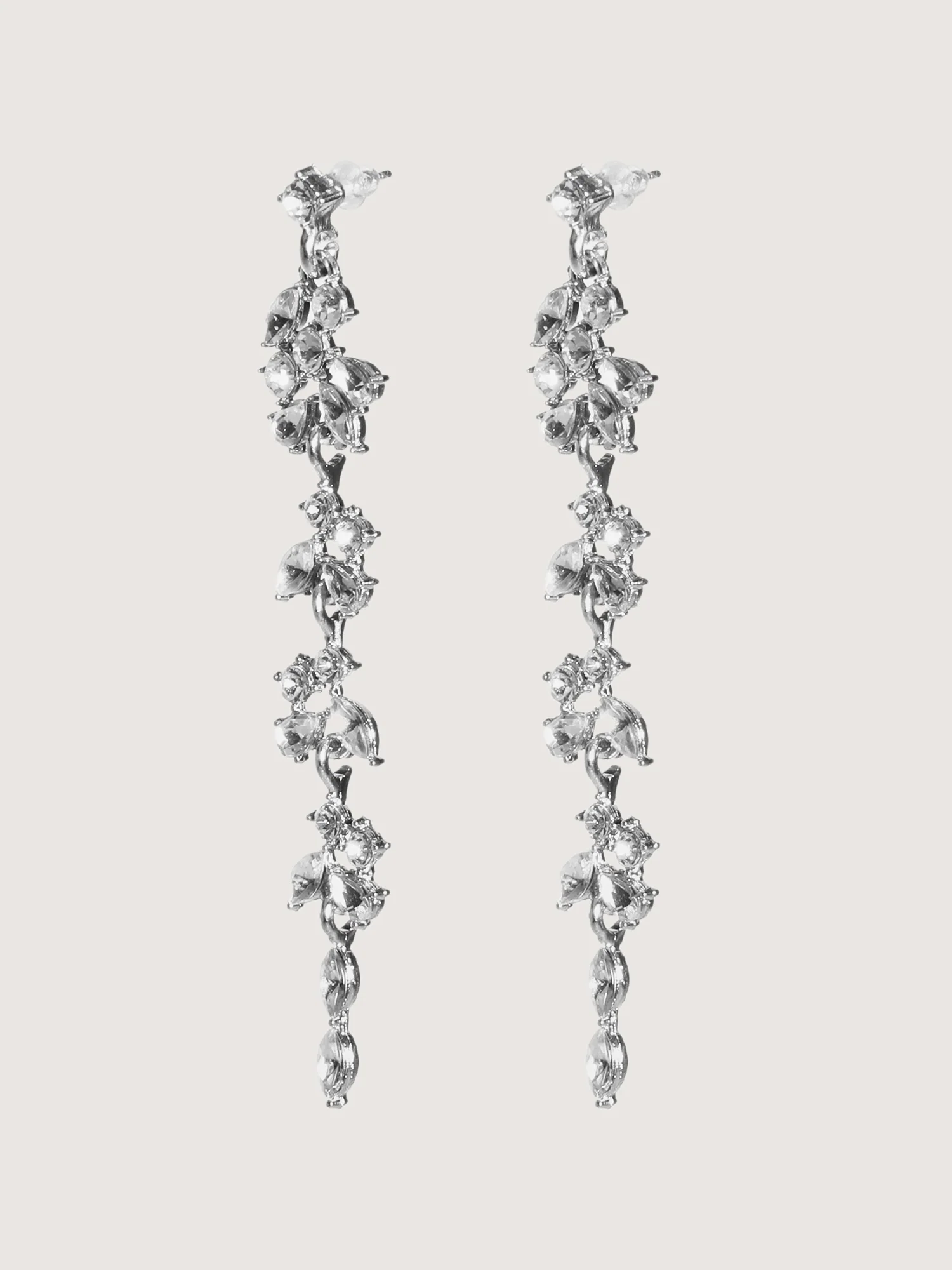 Leaf Tassels Rhinestone Earrings