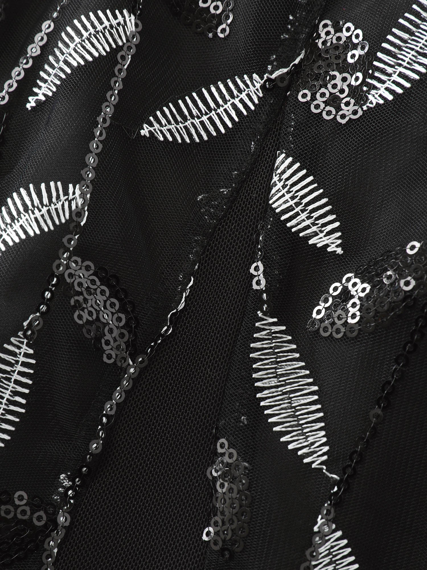 Leafy Print Sheer Sleeve V-Neck Maxi Dress - Image 6
