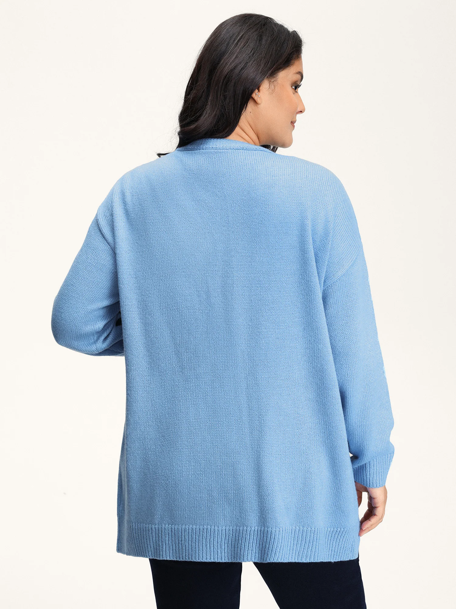 Lemon Embroidery V-Neck Pockets Knit Cardigan - Image 4