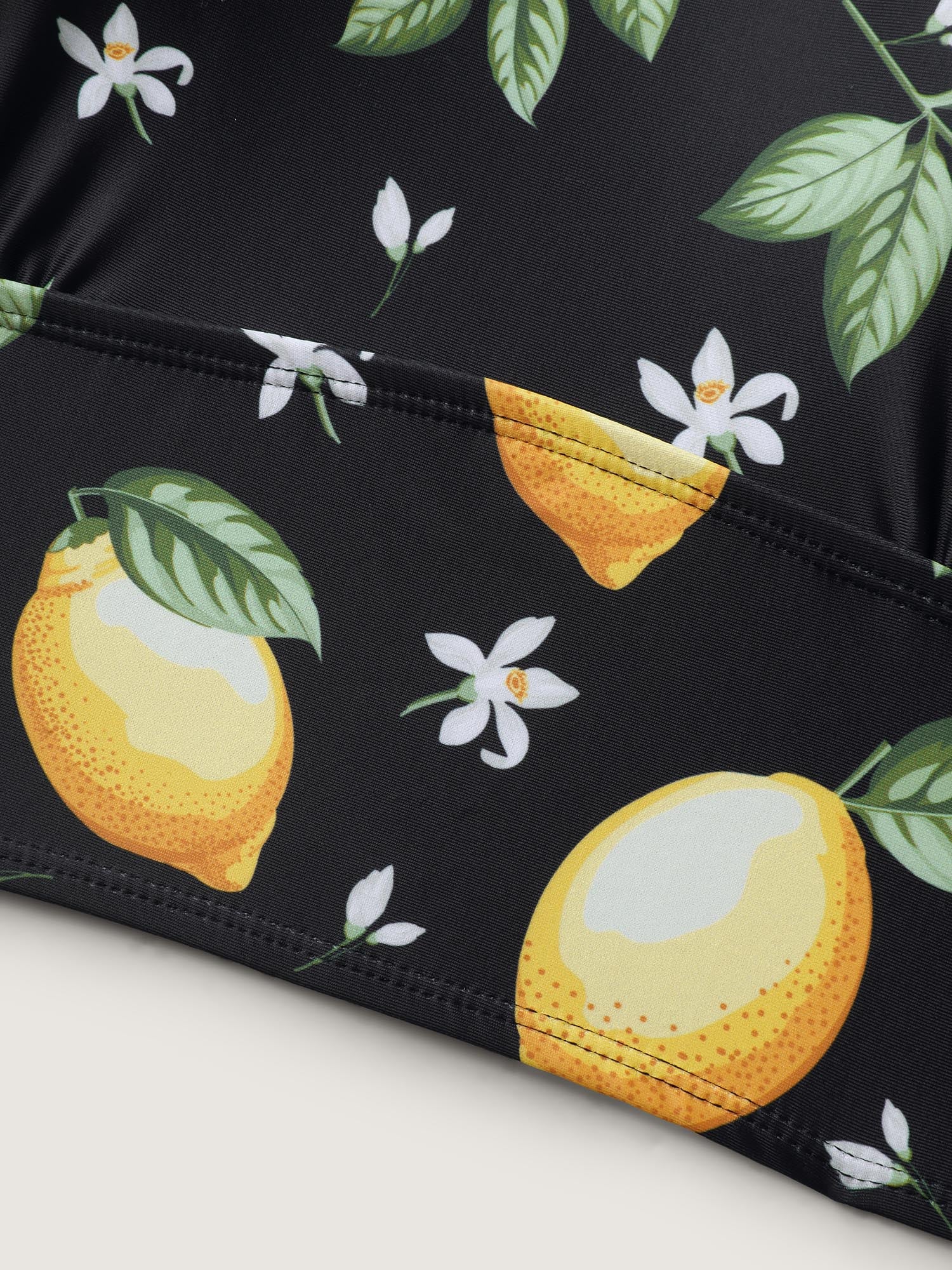 Lemon Print Scoop Neck Bikini Top - Image 6
