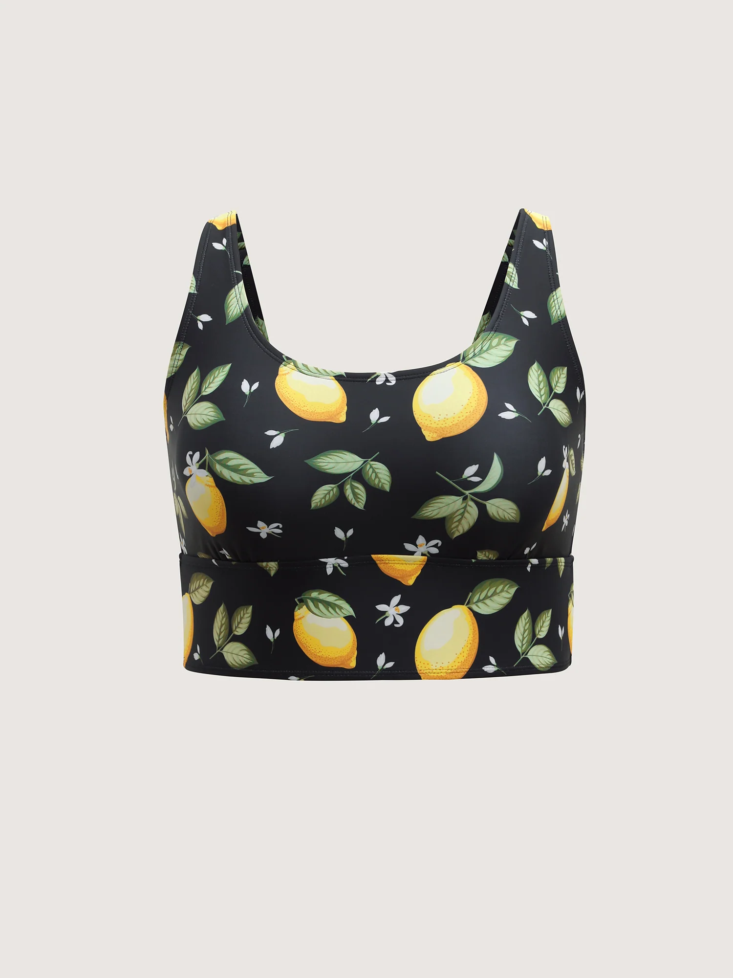 Lemon Print Scoop Neck Bikini Top - Image 7