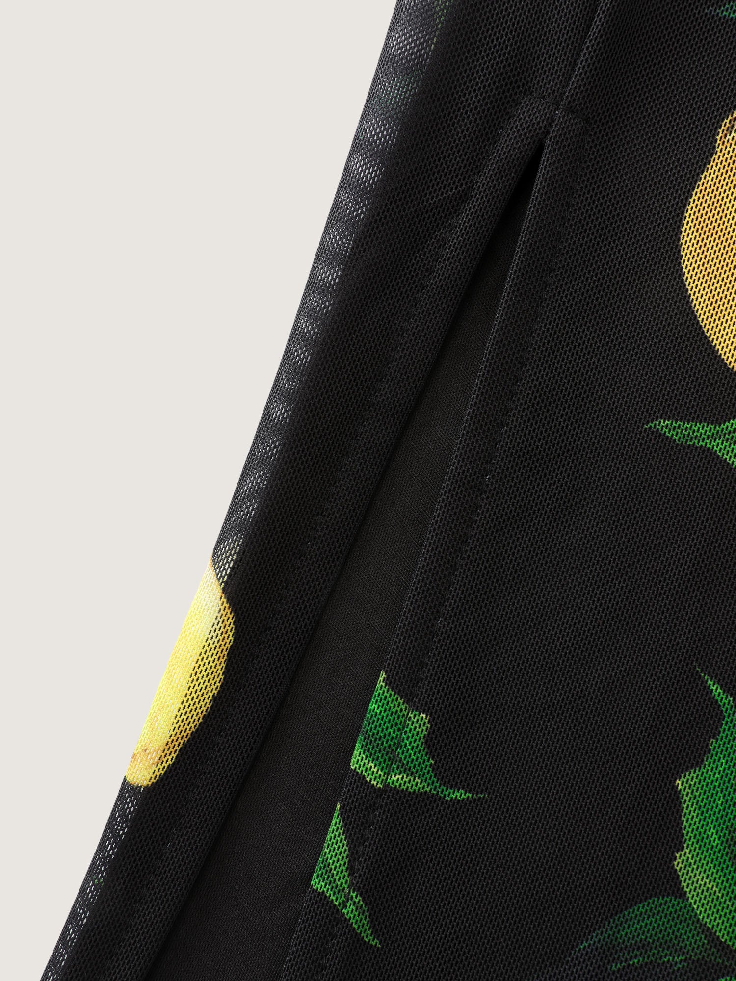 Lemon Print Stretchy Mesh Knit Midi Dress - Image 6