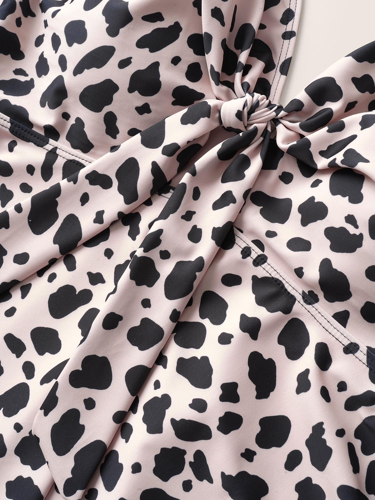 Leopard Bowknot Front Waistline Inside Swim Top - Image 5