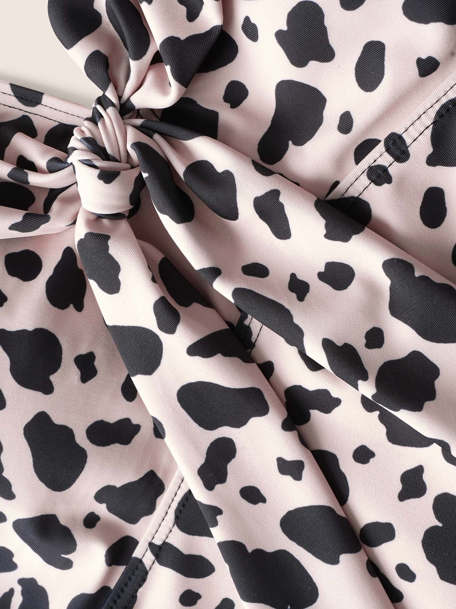 Leopard Bowknot Front Waistline Inside Swim Top - Image 6