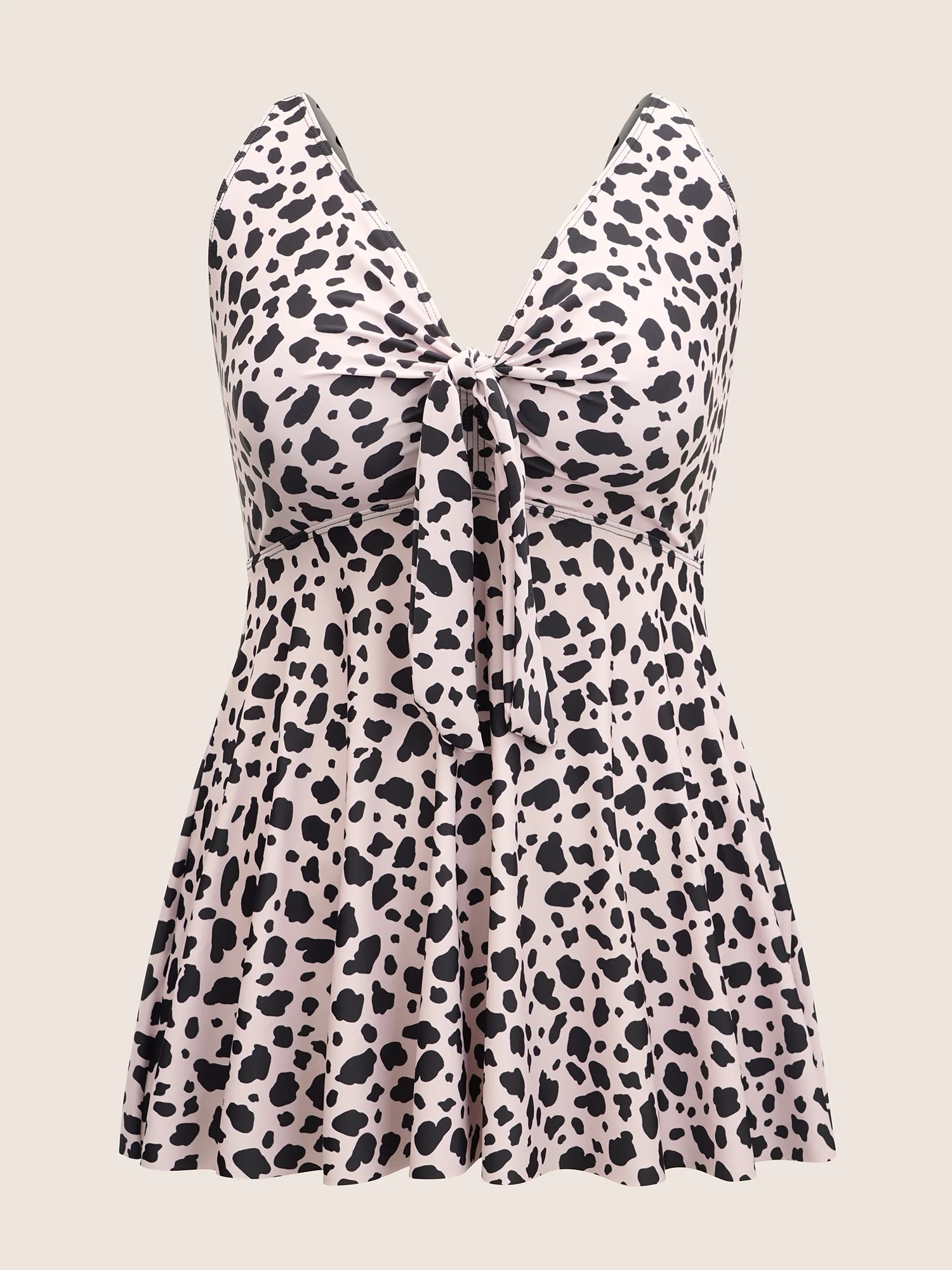 Leopard Bowknot Front Waistline Inside Swim Top - Image 7