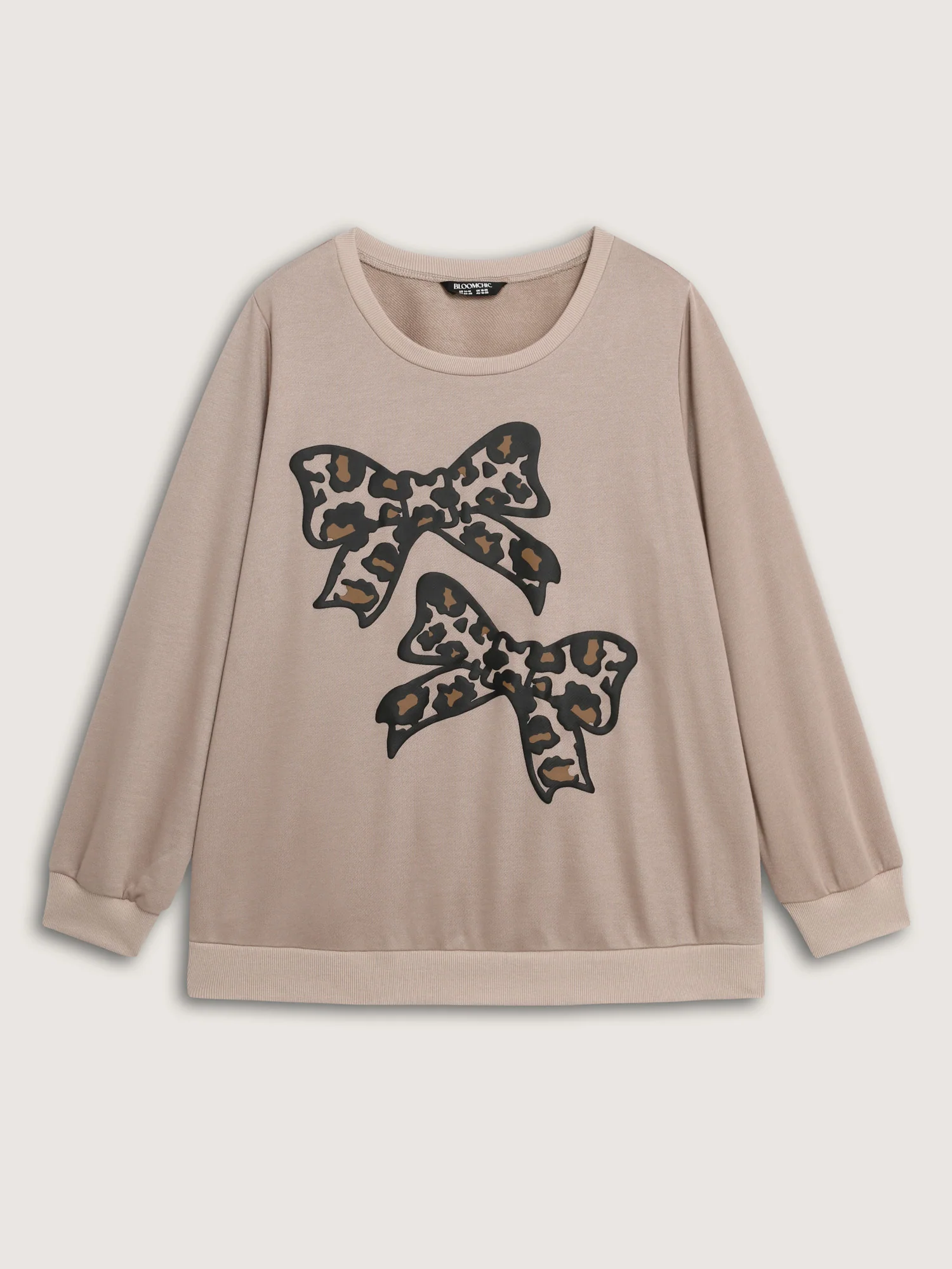 Leopard Bowtie Print Stretchy-Fit Sweatshirt - Image 7