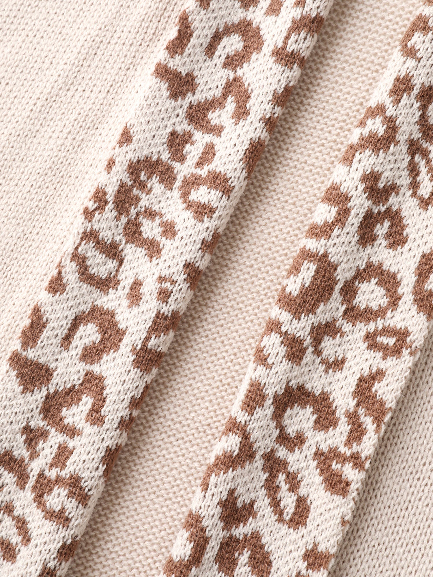 Leopard Collar Dolman Sleeve Knit Cardigan - Image 5