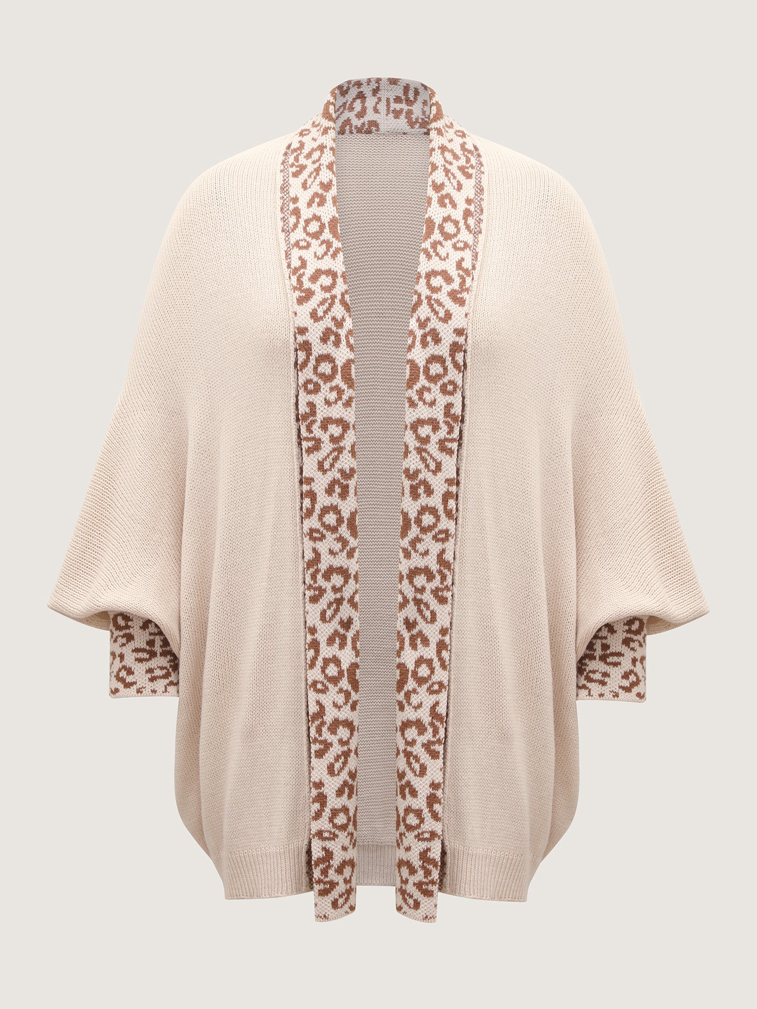 Leopard Collar Dolman Sleeve Knit Cardigan - Image 7
