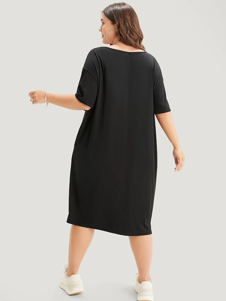 Leopard Contrast Pocket Arc Hem Dress - Image 5