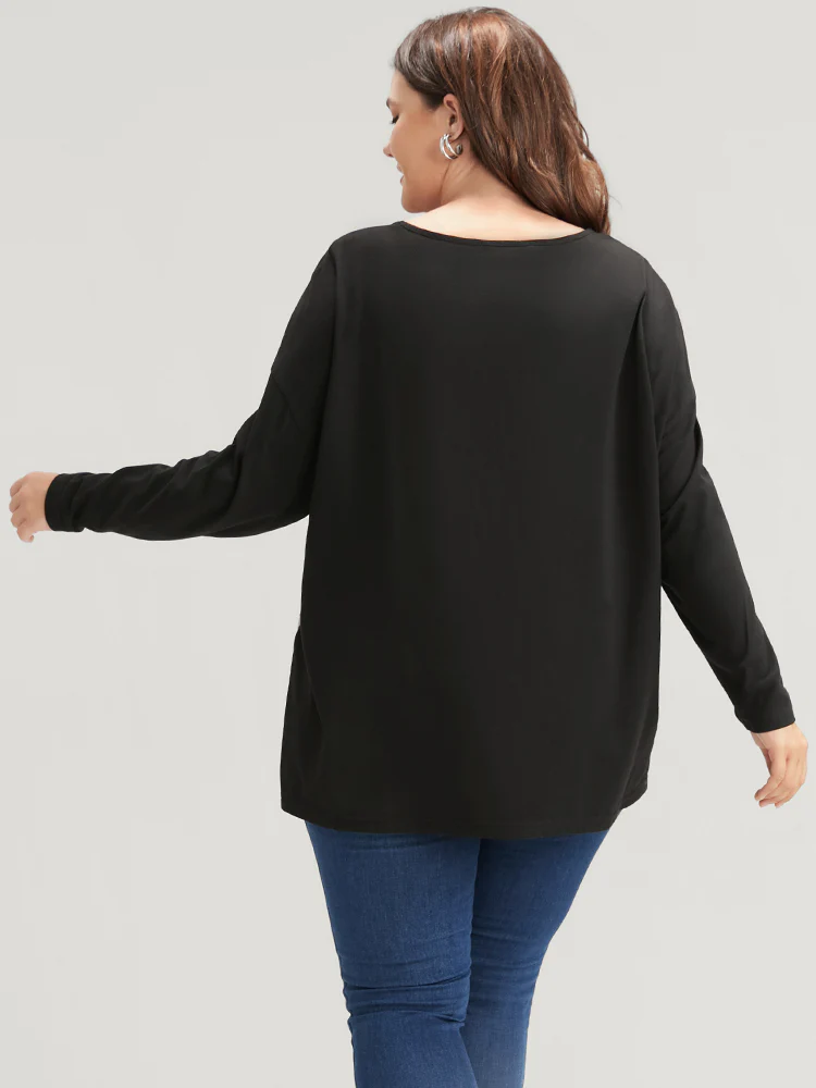 Leopard Drop Shoulder Split Long Tee - Image 3