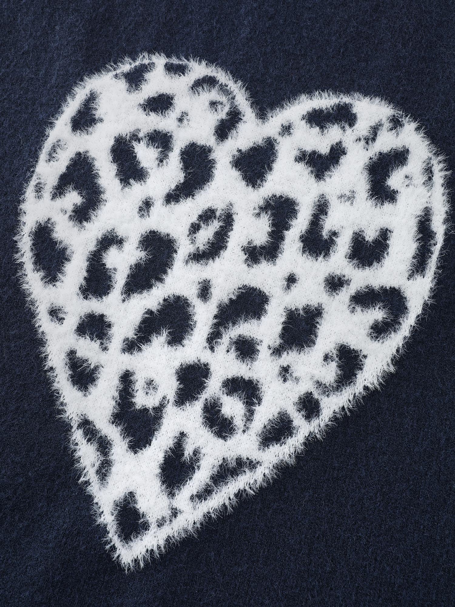 Leopard Heart Fluffy Texture Pullover - Image 6