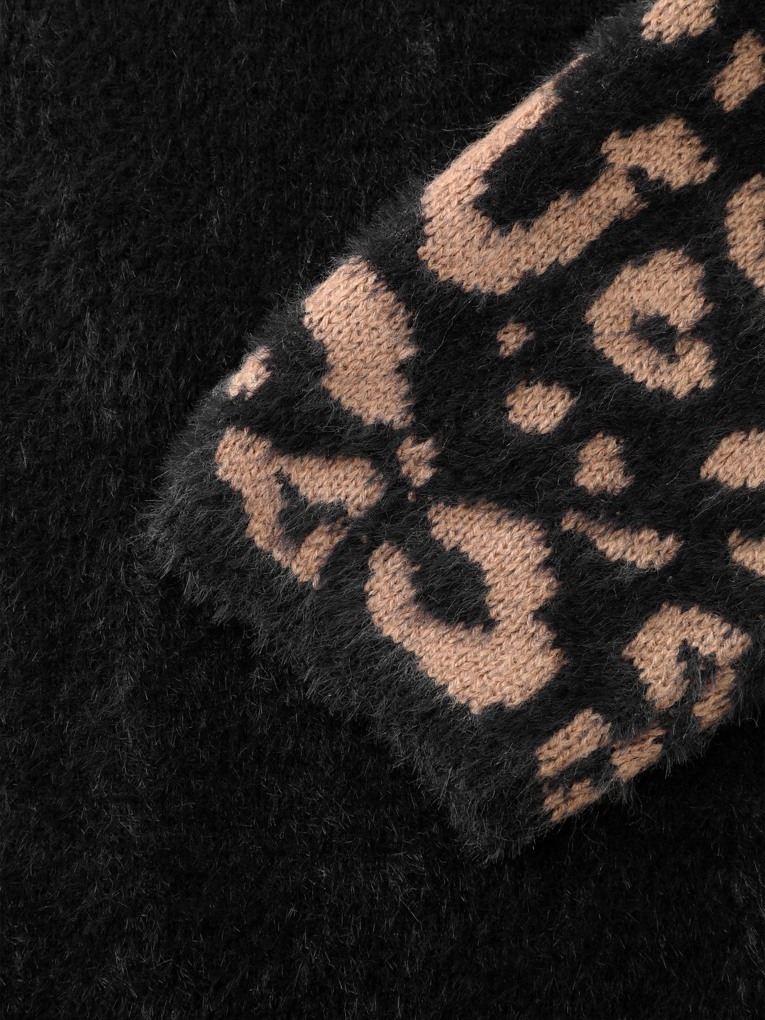 Leopard Jacquard Furry Open-Front Knit Cardigan - Image 6