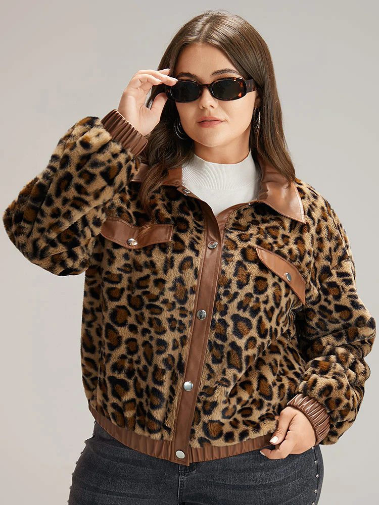 Leopard Patchwork Button Through Jacket - Image 2