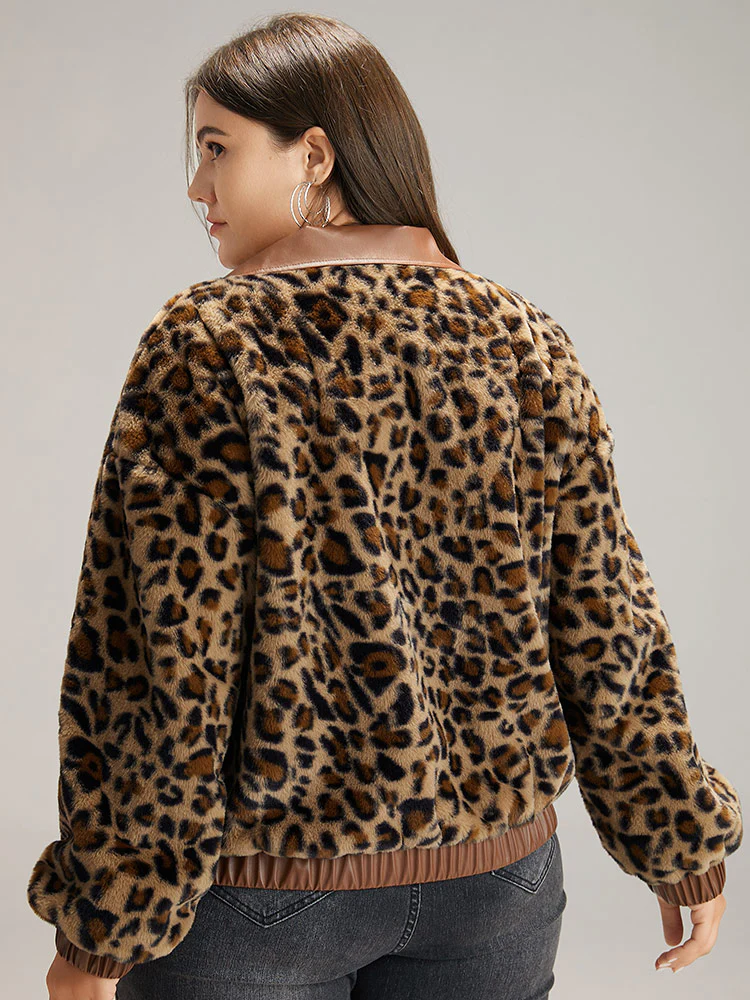 Leopard Patchwork Button Through Jacket - Image 3