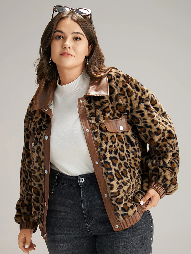 Leopard Patchwork Button Through Jacket - Image 4