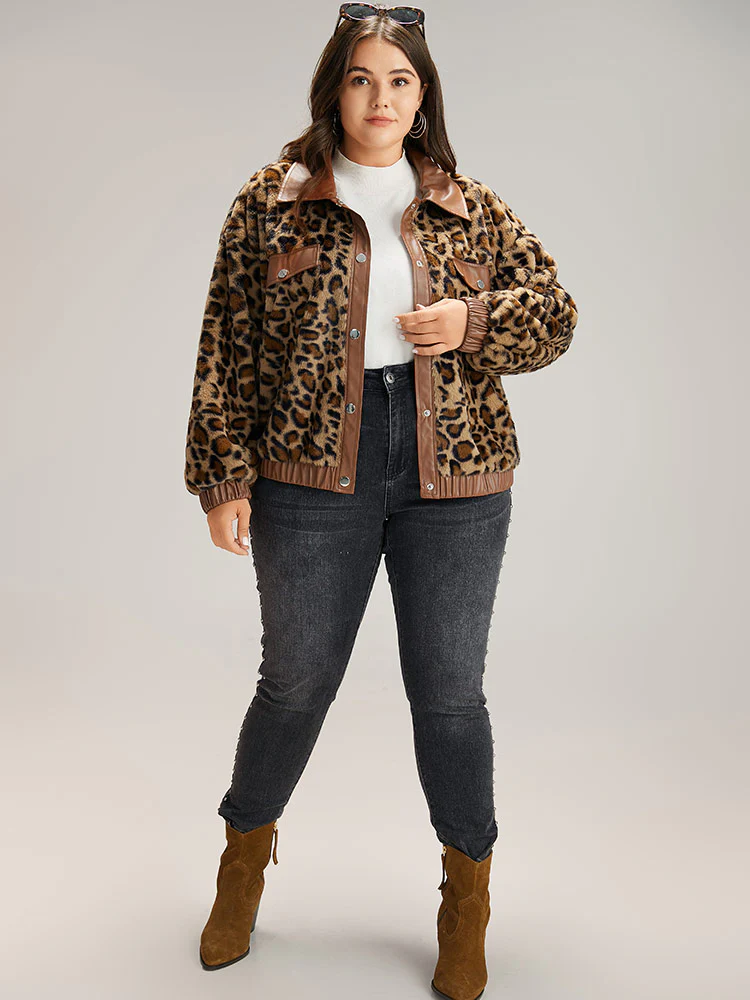 Leopard Patchwork Button Through Jacket - Image 5