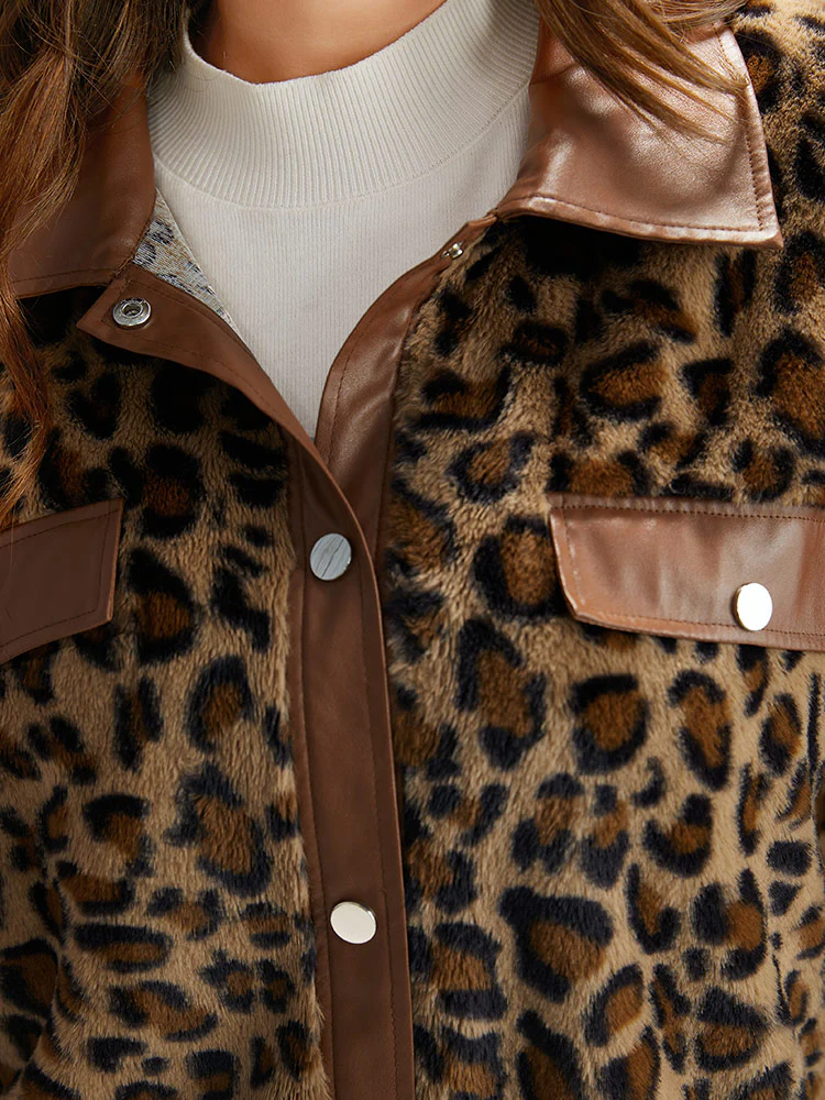 Leopard Patchwork Button Through Jacket - Image 6