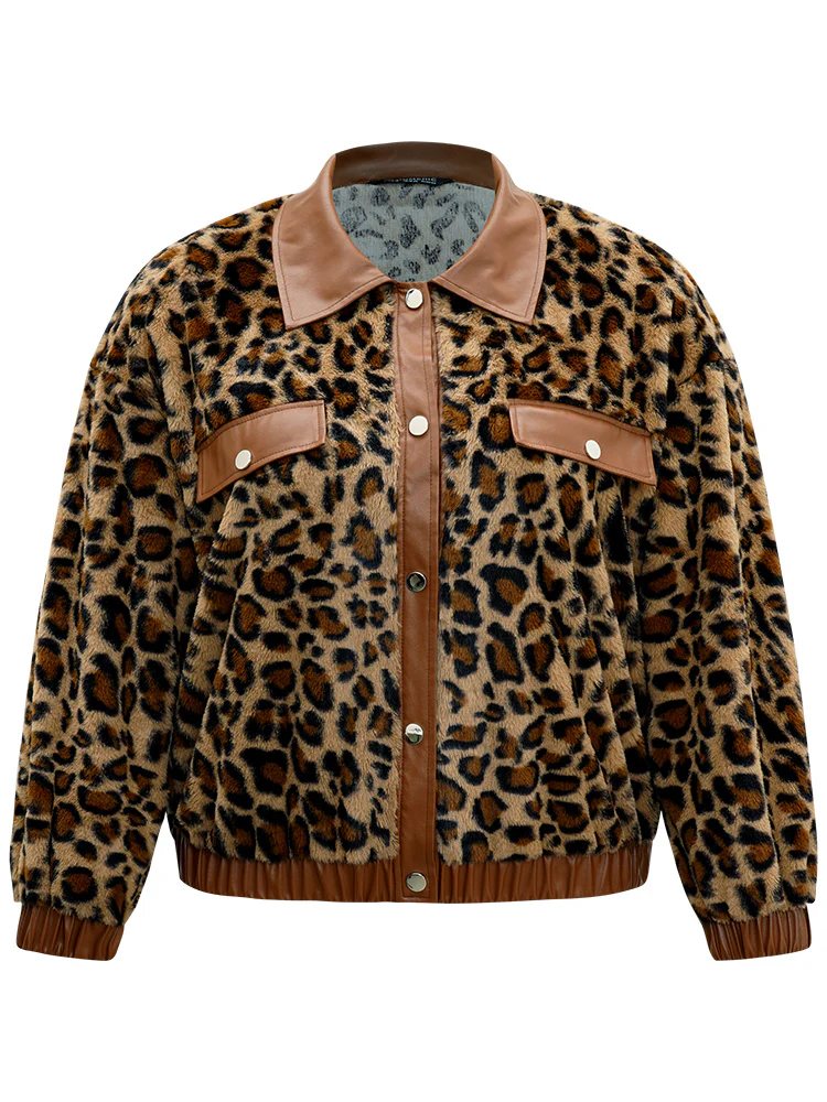 Leopard Patchwork Button Through Jacket - Image 8