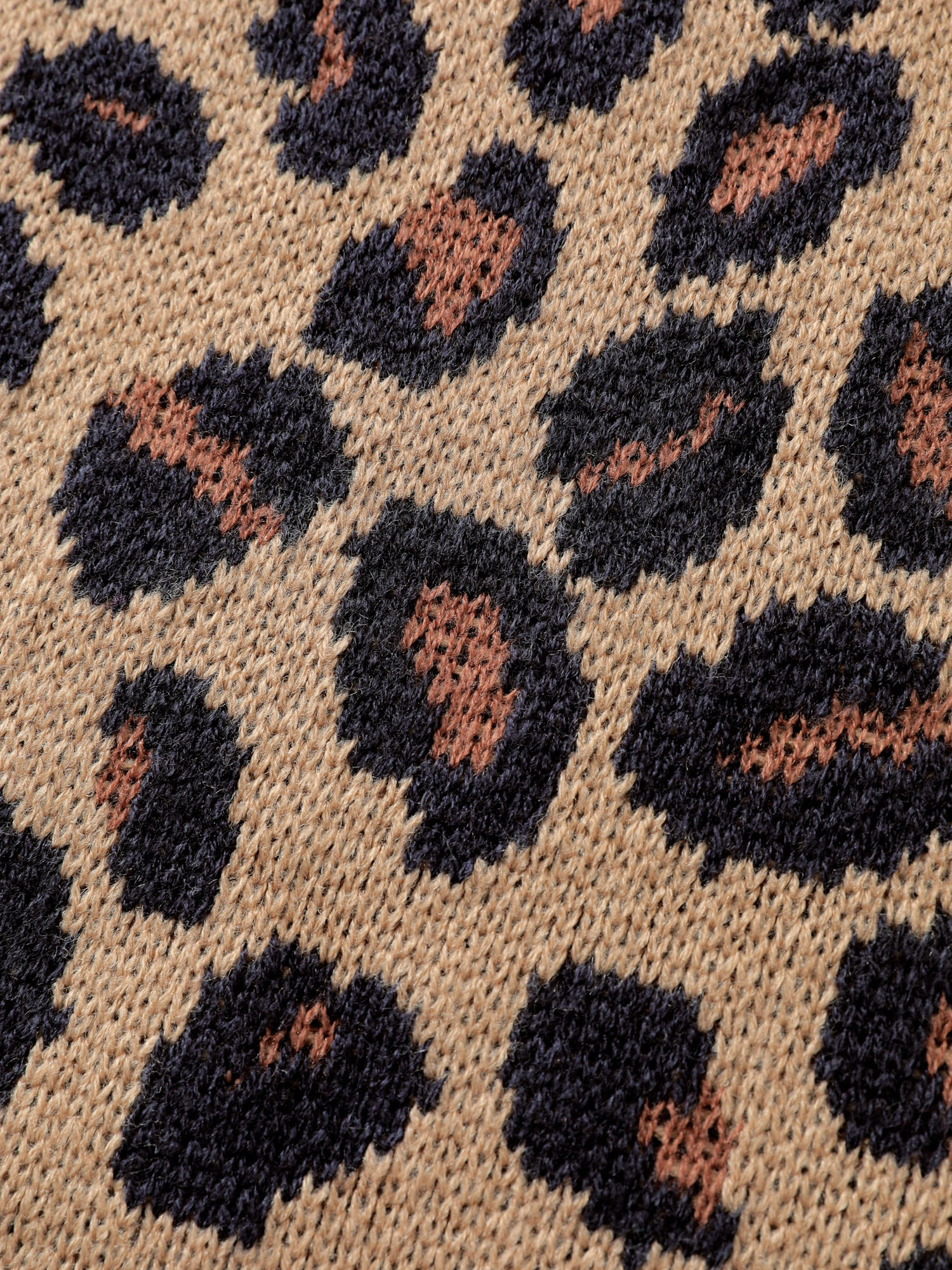 Leopard Pattern Jacquard Stripe Pullover - Image 6