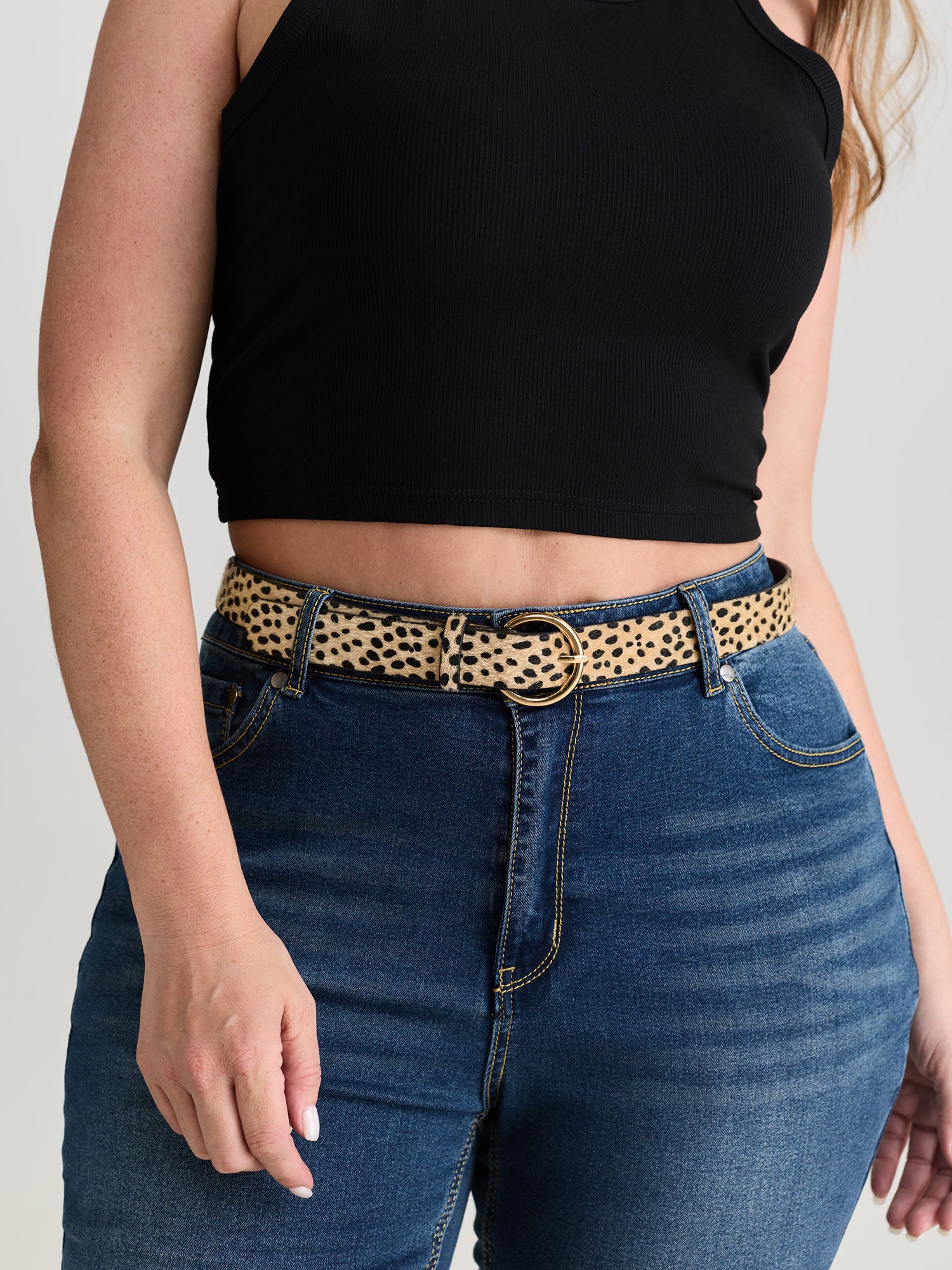 Leopard Print Buckle Wide Belt - Image 2