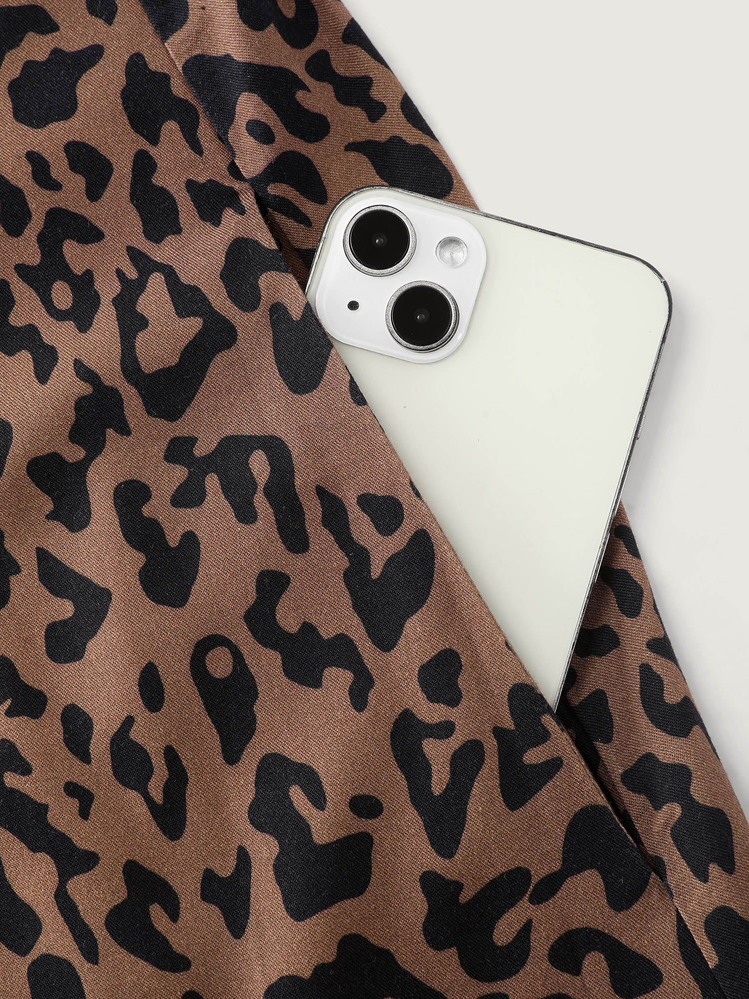 Leopard Print Button Wide Strap Midi Dress - Image 6