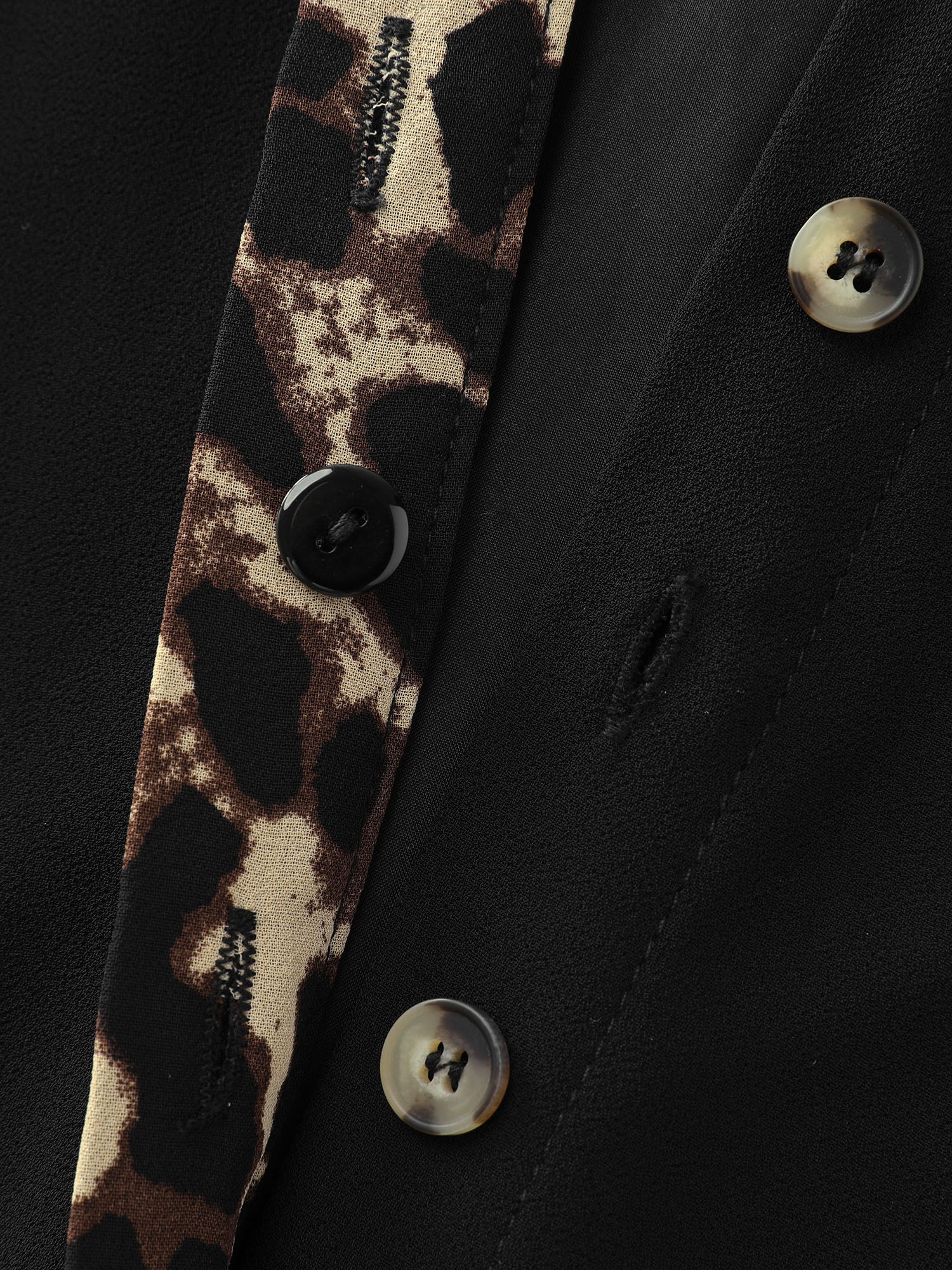 Leopard Print Chiffon Button-Down Blouse - Image 5