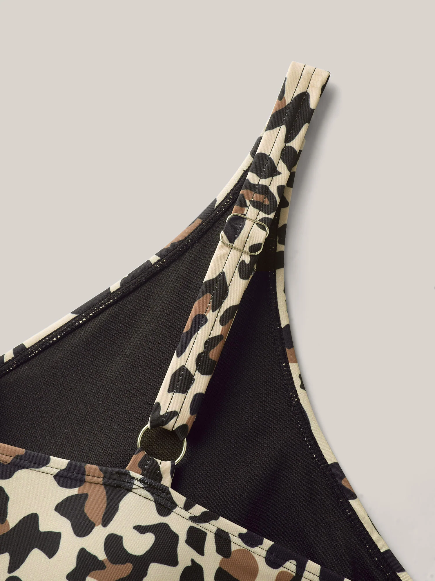 Leopard Print Color Block Swim Dress - Image 6