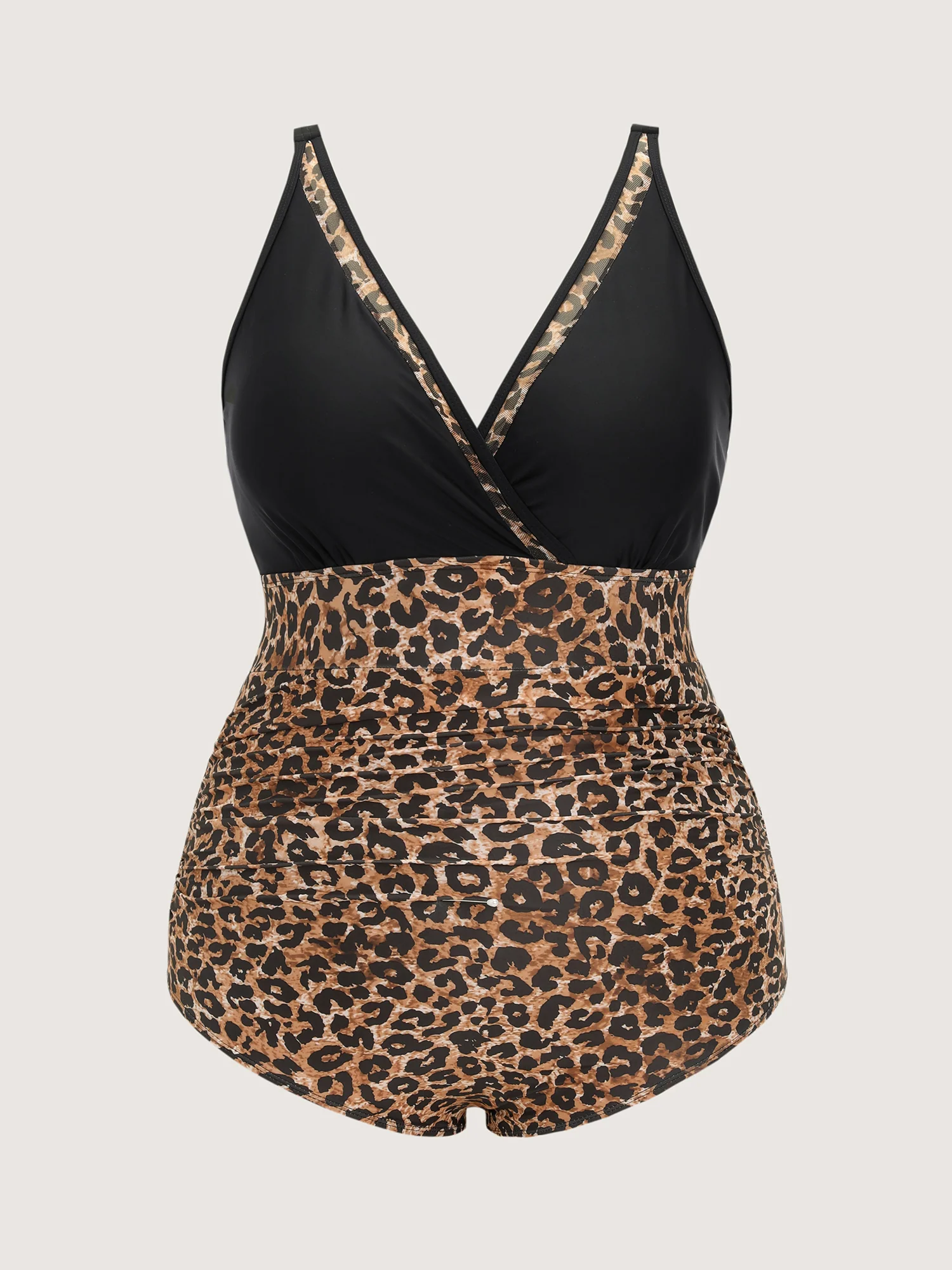 Leopard Print Color Contrast One-Piece Swim - Image 6