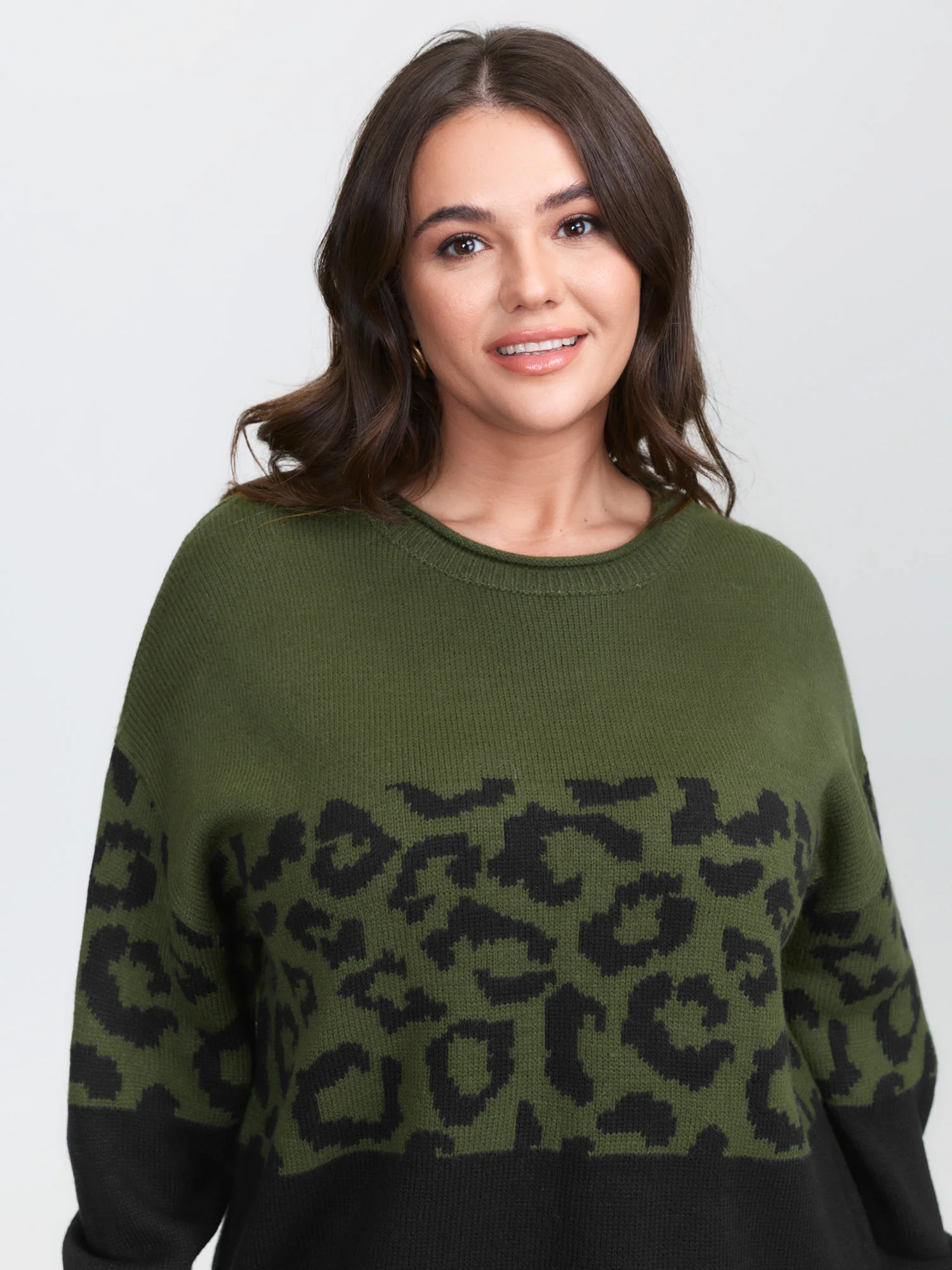 Leopard Print Color Contrast Pullover - Image 2