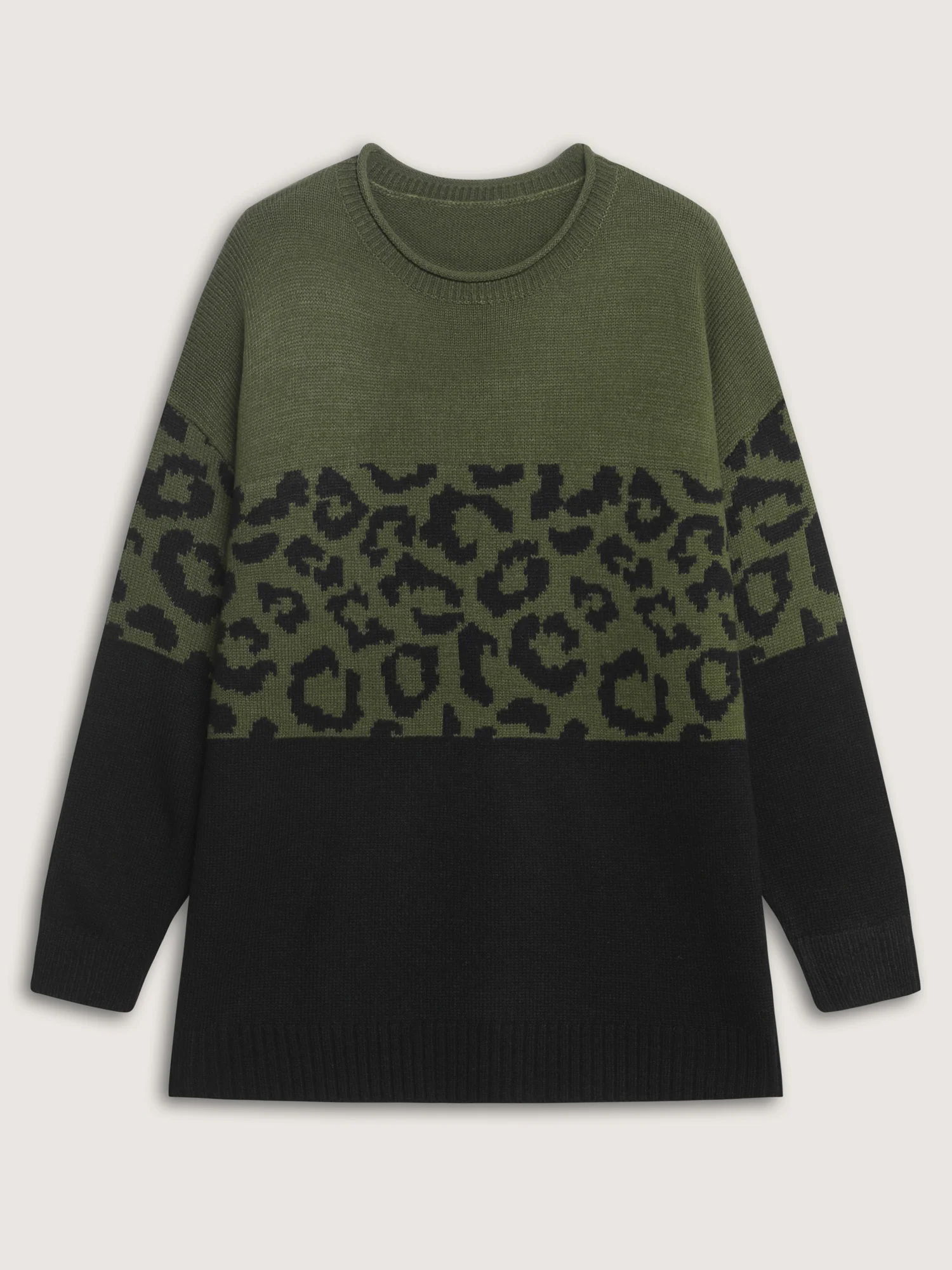 Leopard Print Color Contrast Pullover - Image 7