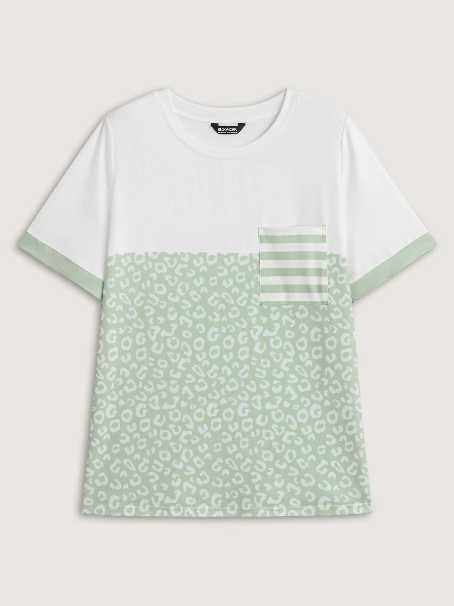 Leopard Print Color Contrast T-Shirt - Image 5
