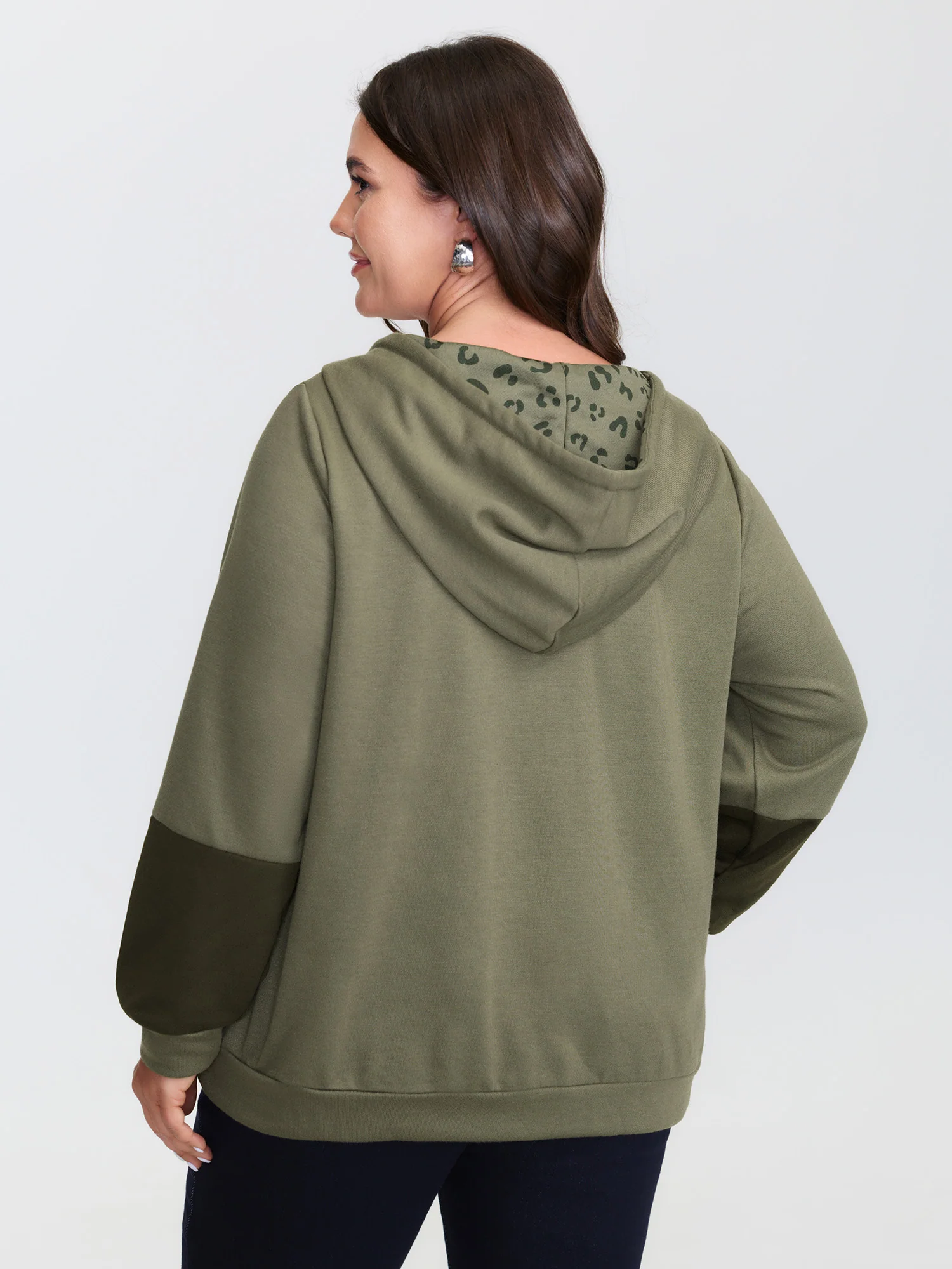 Leopard Print Colorblock Hoodie - Image 4