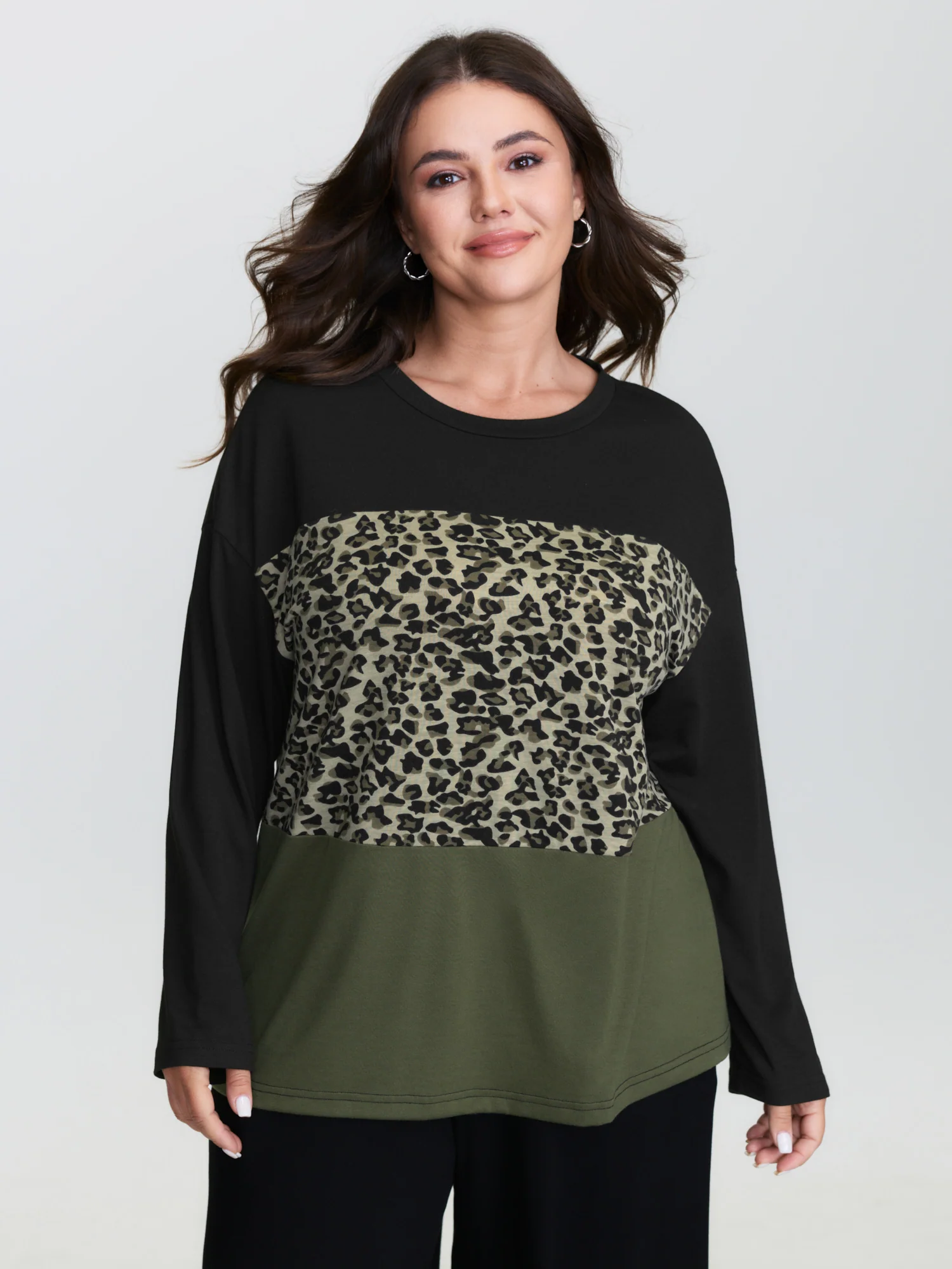 Leopard Print Colorblock T-Shirt - Image 2