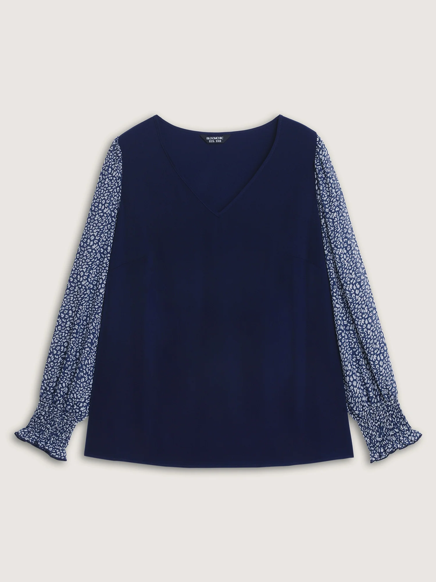 Leopard Print Contrast V-Neck Knit Top - Image 7