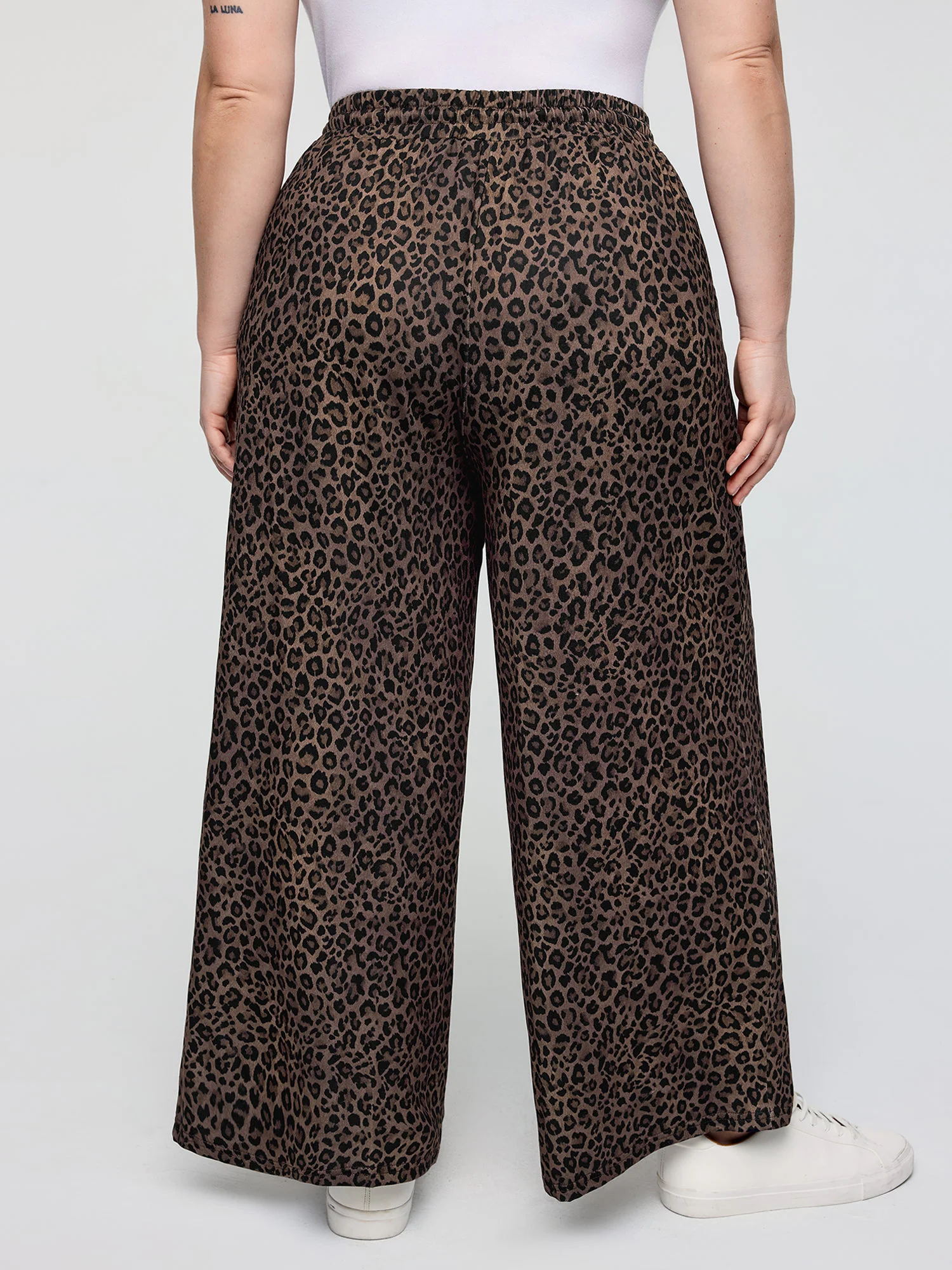 Leopard Print Drawstring Waist Pants - Image 4