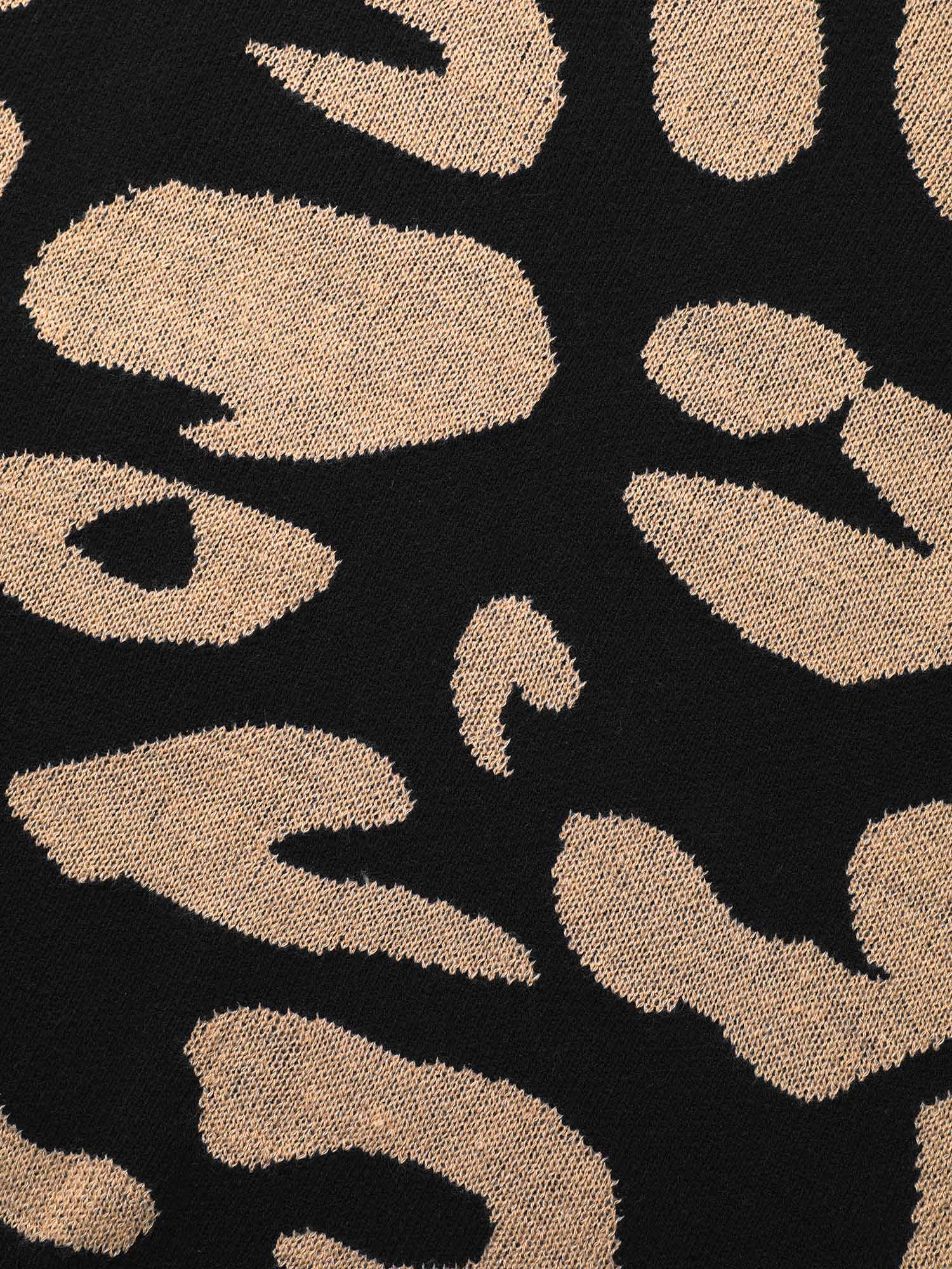 Leopard Print Drop Shoulder Sleeve Pullover - Image 6