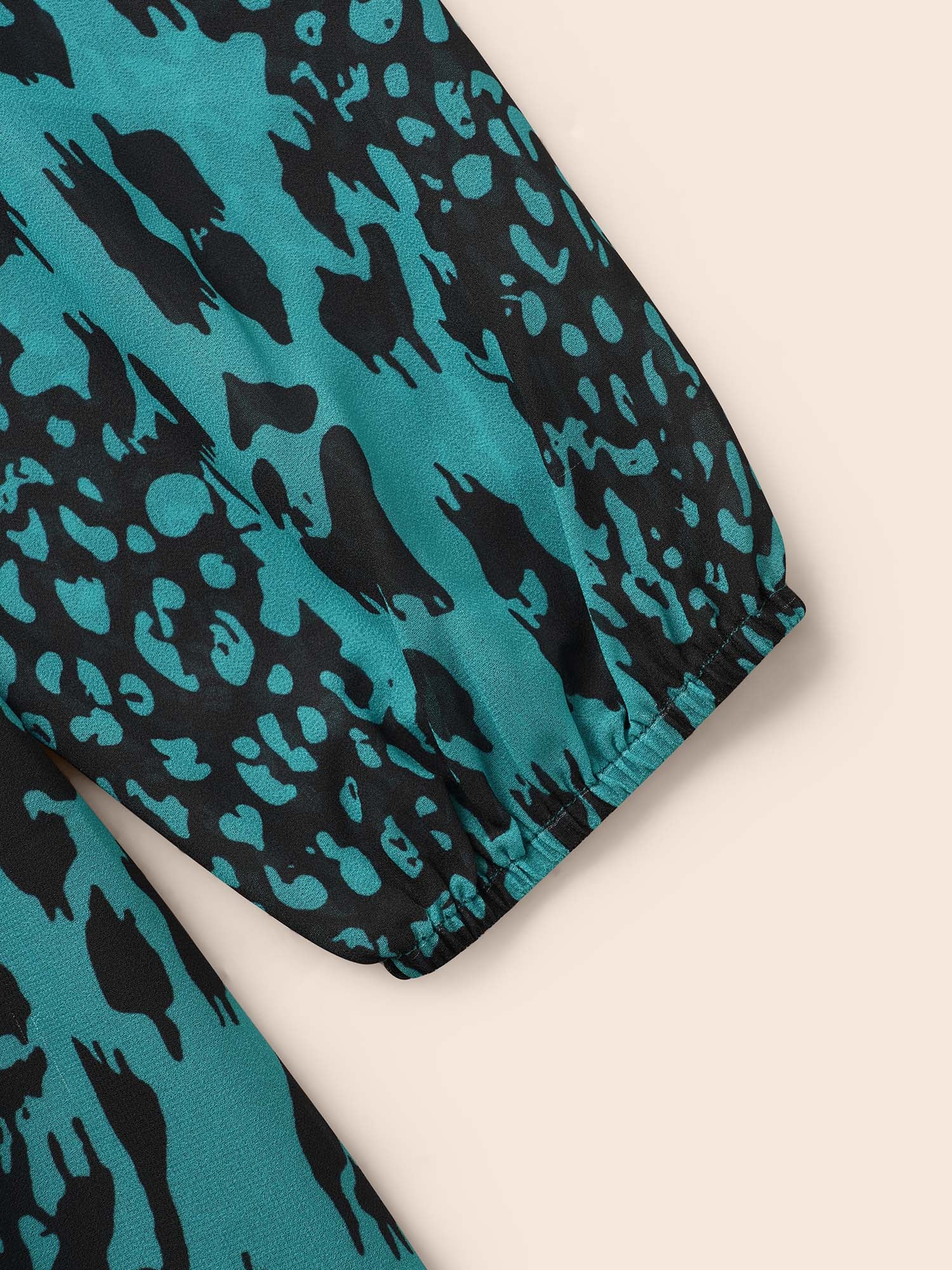 Leopard Print Elastic Waist Tie Knot Dress - Image 6