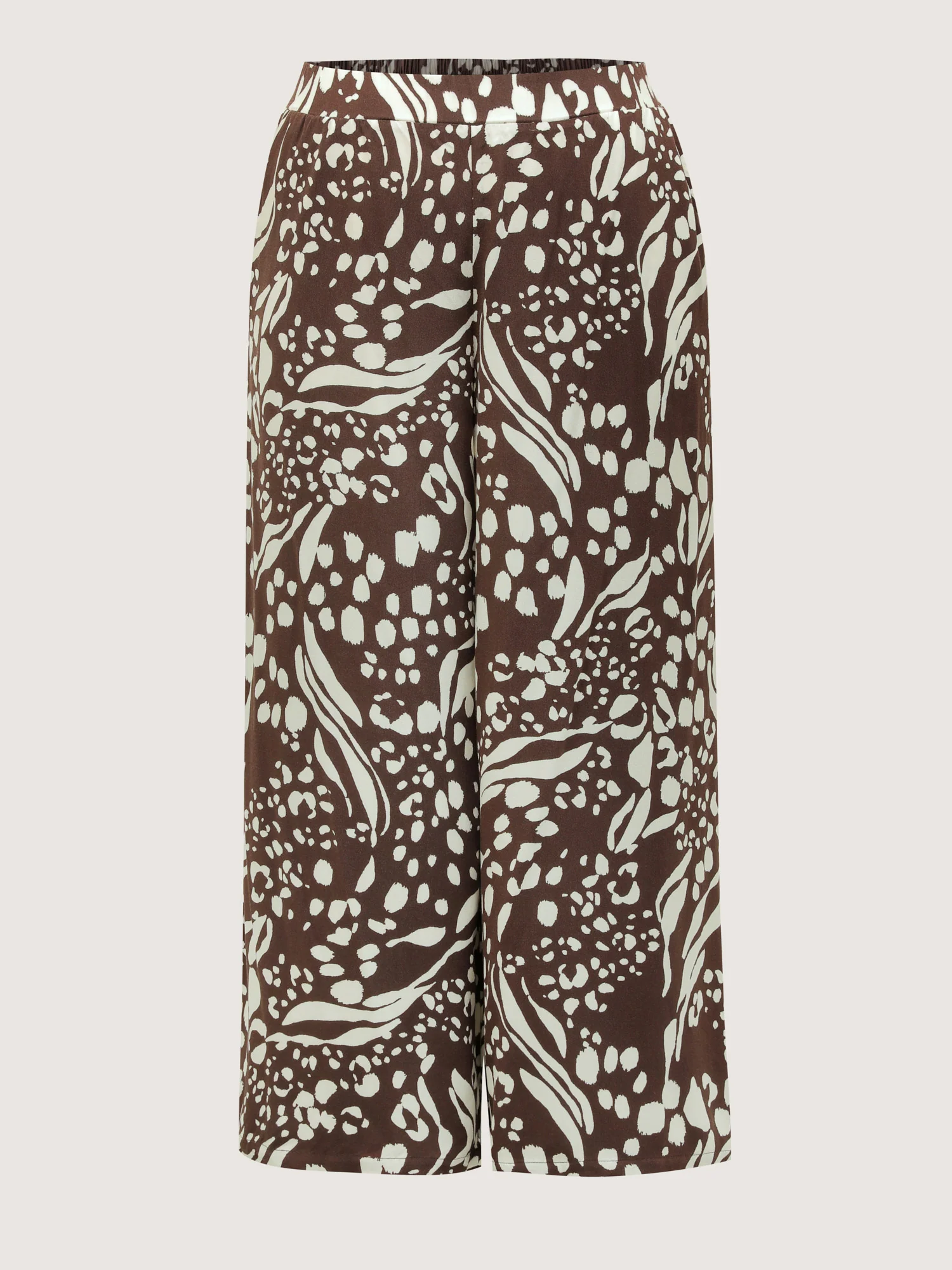 Leopard Print Elastic Waist Wide Leg Pants - Image 8