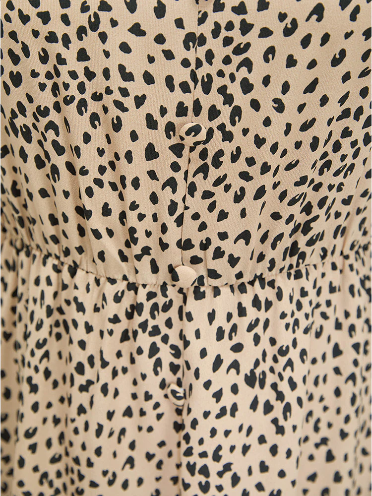 Leopard Print Flutter Hem Pocket Adjustable Straps Cami Dress - Image 10