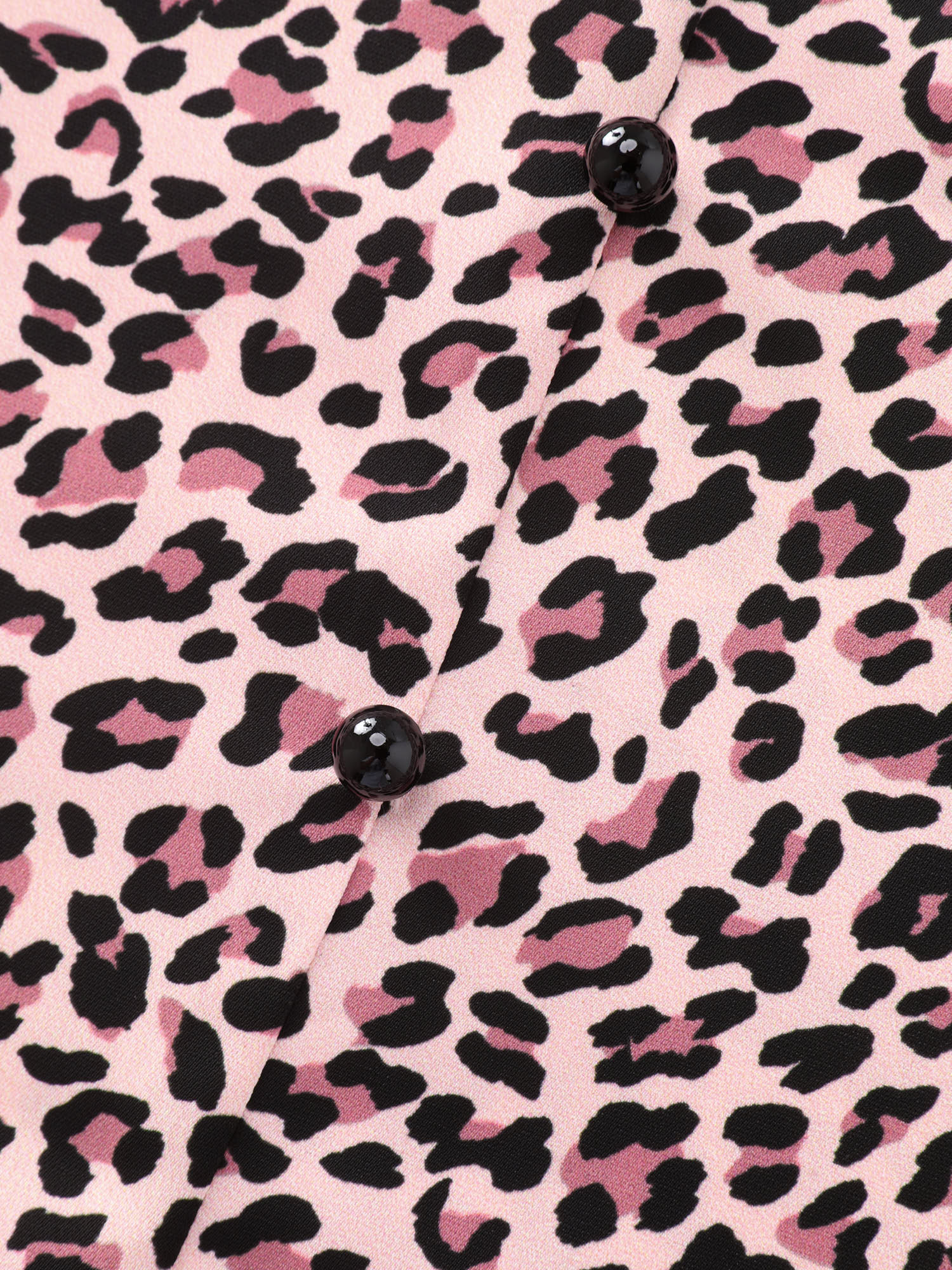 Leopard Print Flutter Sleeve Button Blouse - Image 5