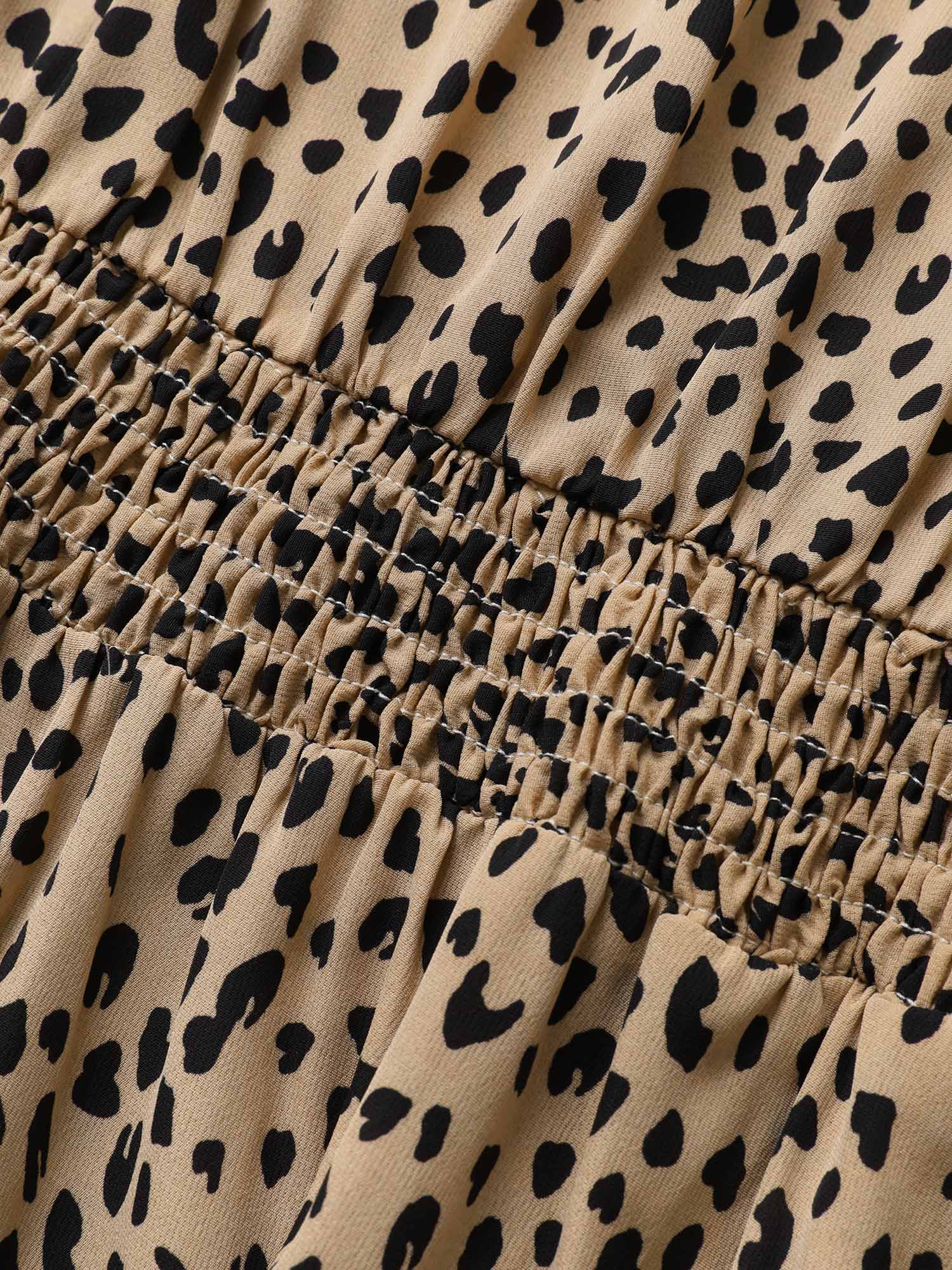 Leopard Print Frill Trim Cap Sleeve Dress - Image 5