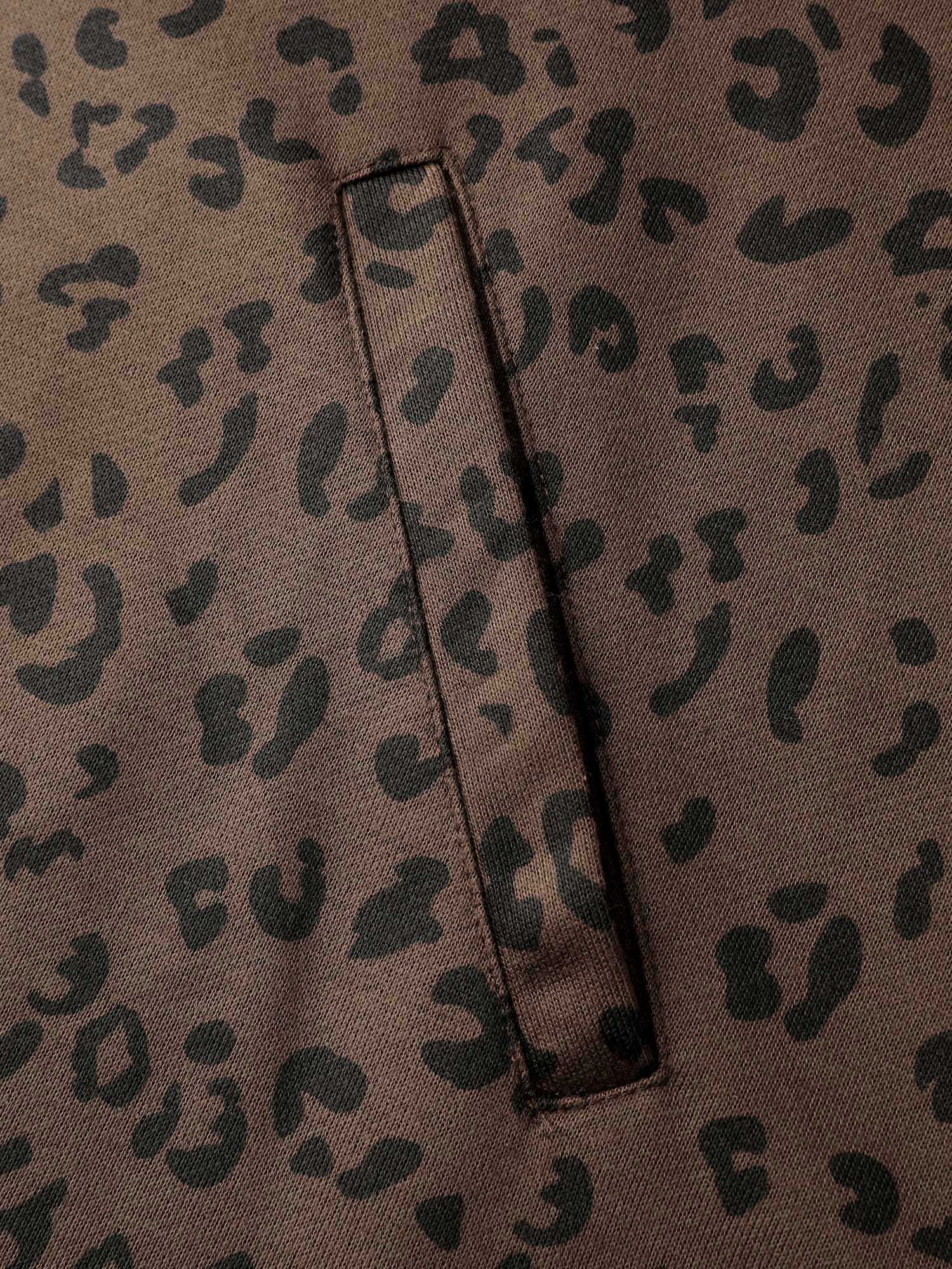Leopard Print Half-Zipper Sweatshirt - Image 6