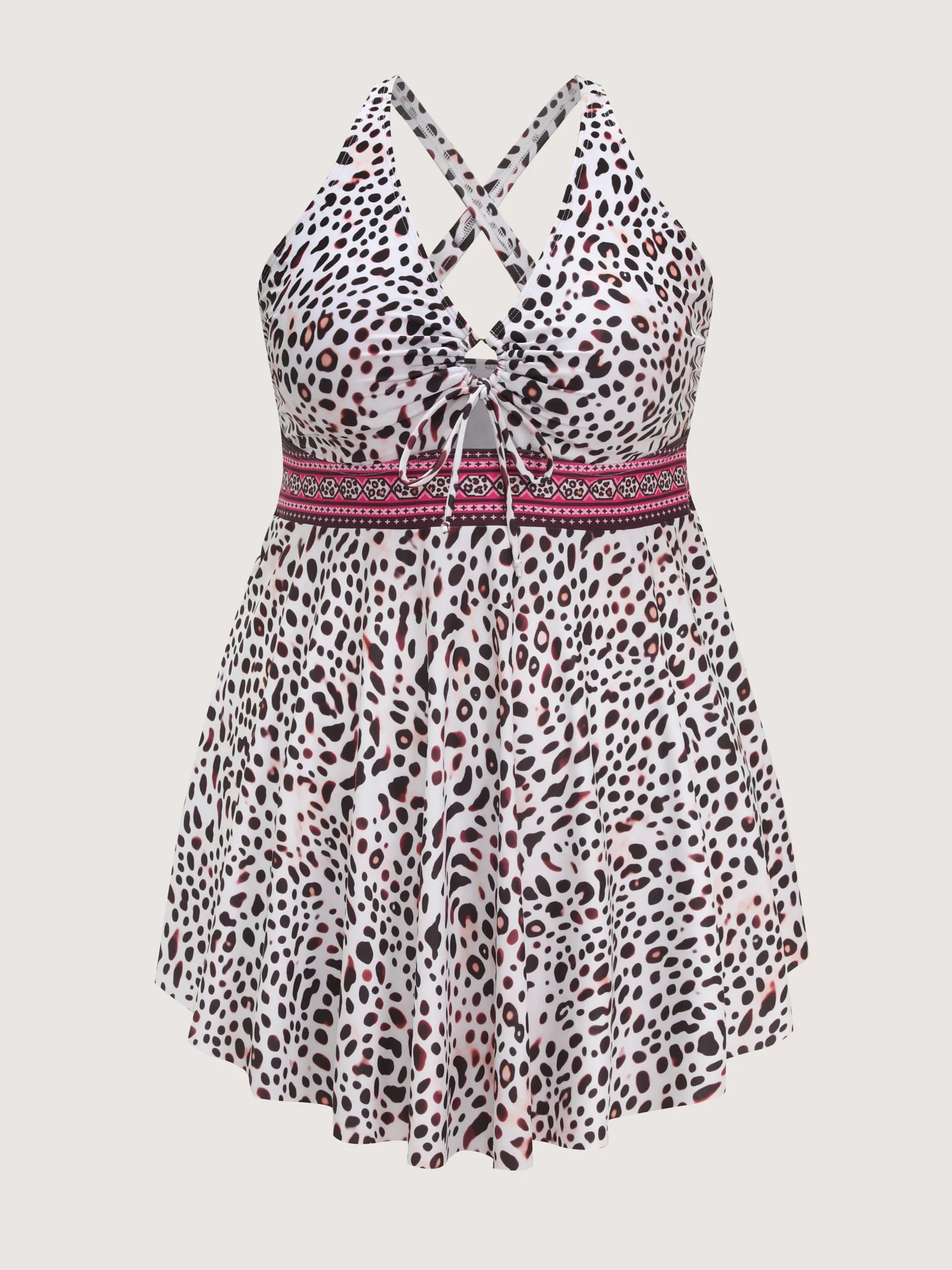Leopard Print Hips Coverage Swim Dress - Image 7