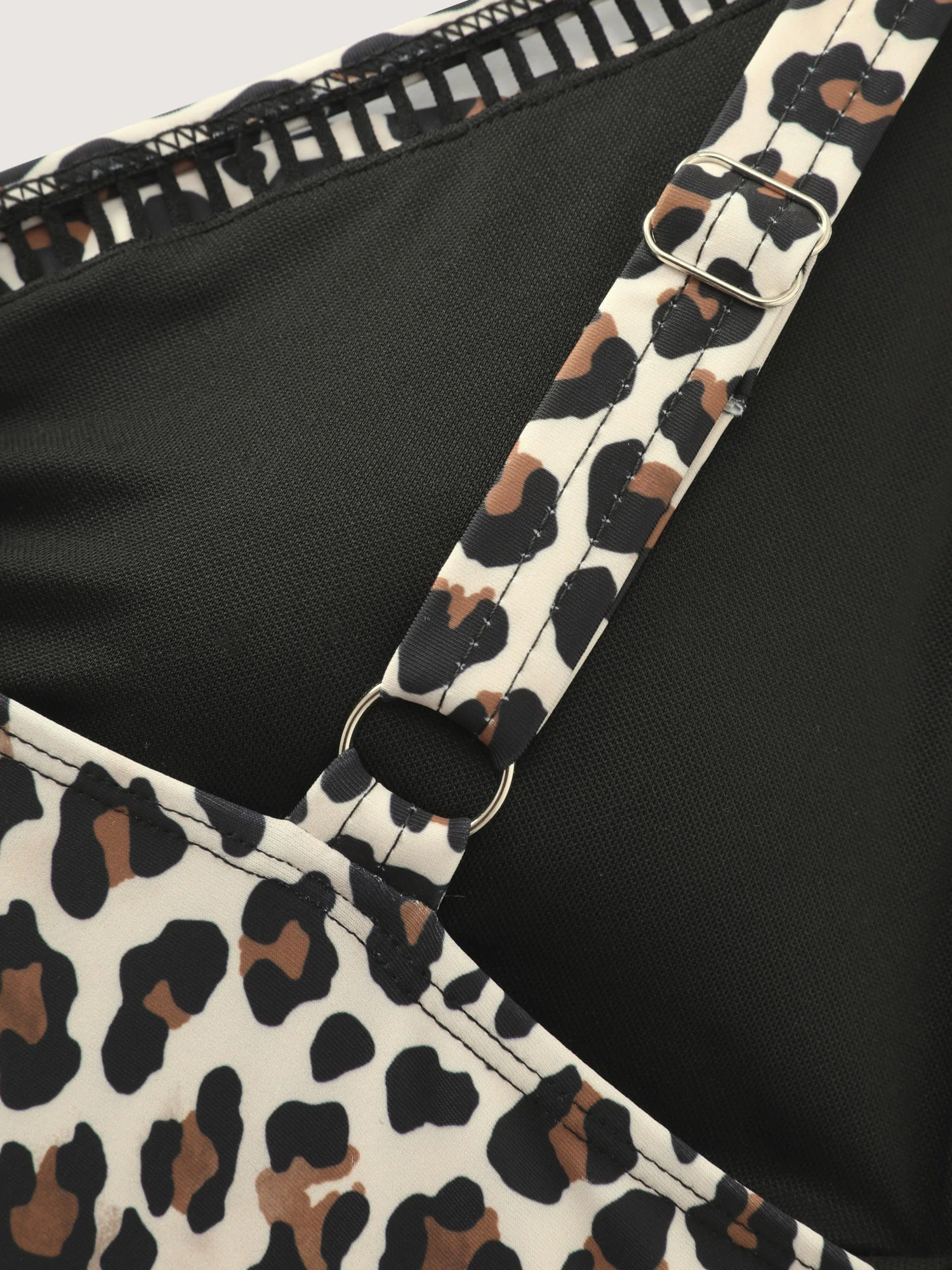 Leopard Print Hollowed Out Swim Top - Image 7